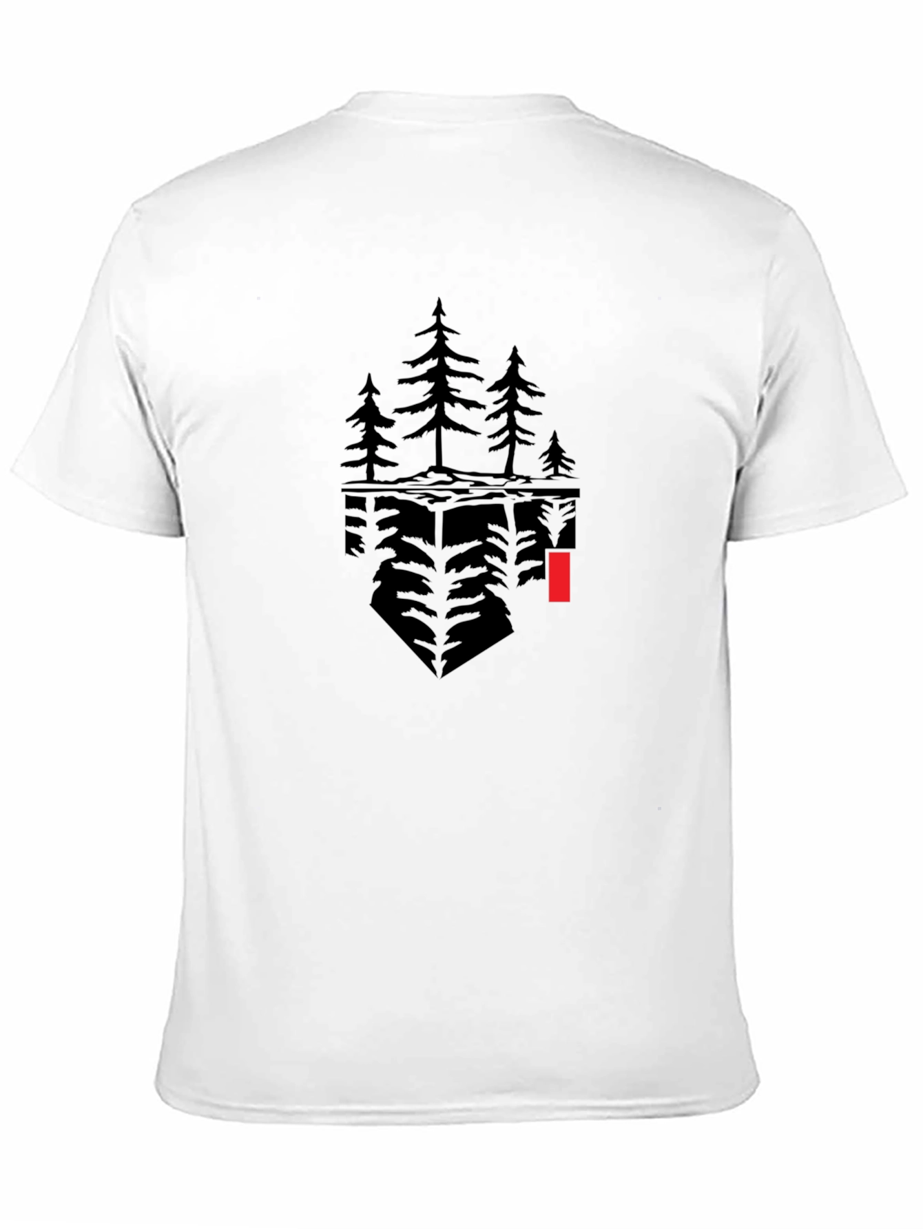 Abstract Tree Graphic Black T-Shirt