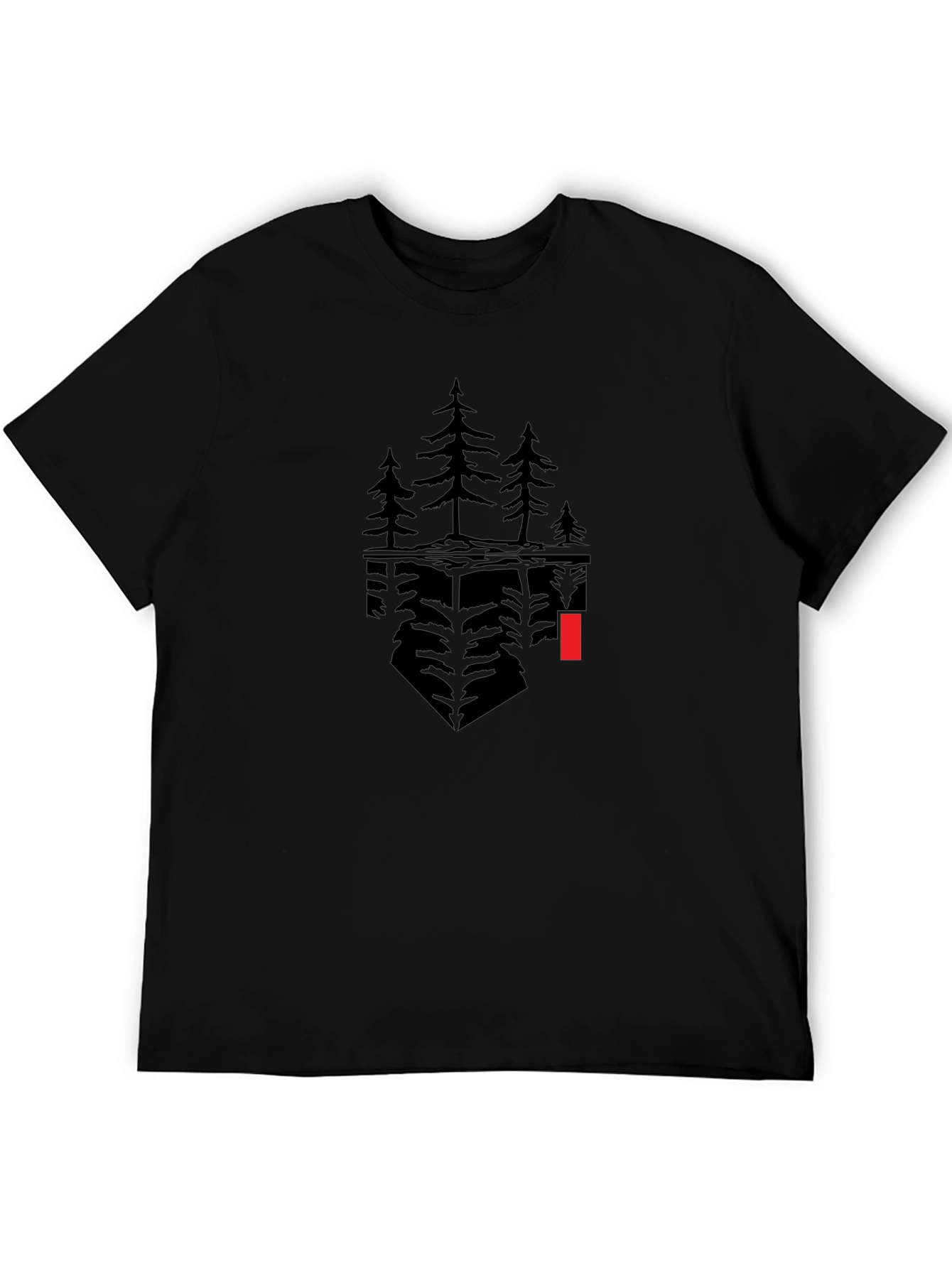 Abstract Tree Graphic Black T-Shirt