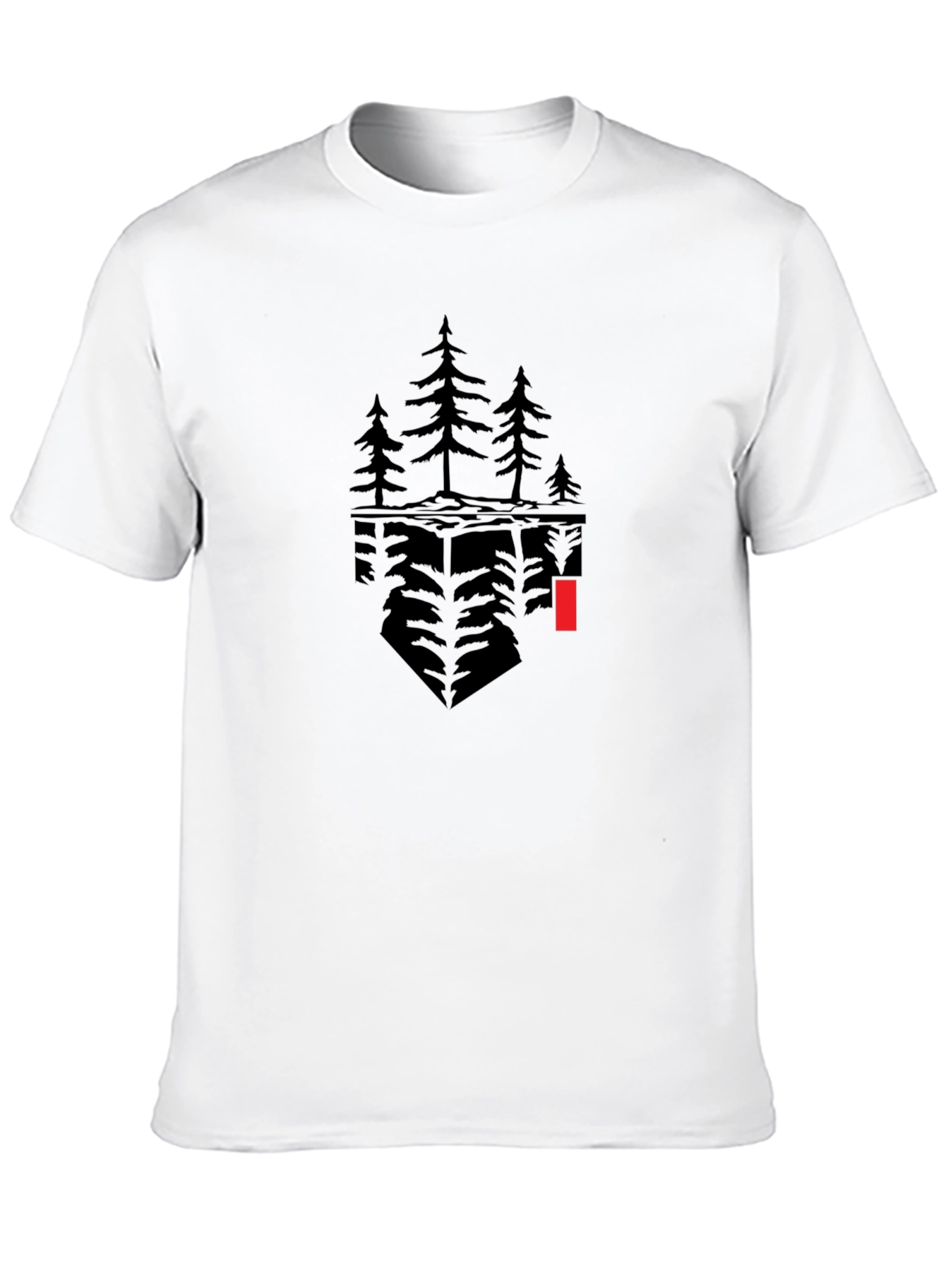 Abstract Tree Graphic Black T-Shirt
