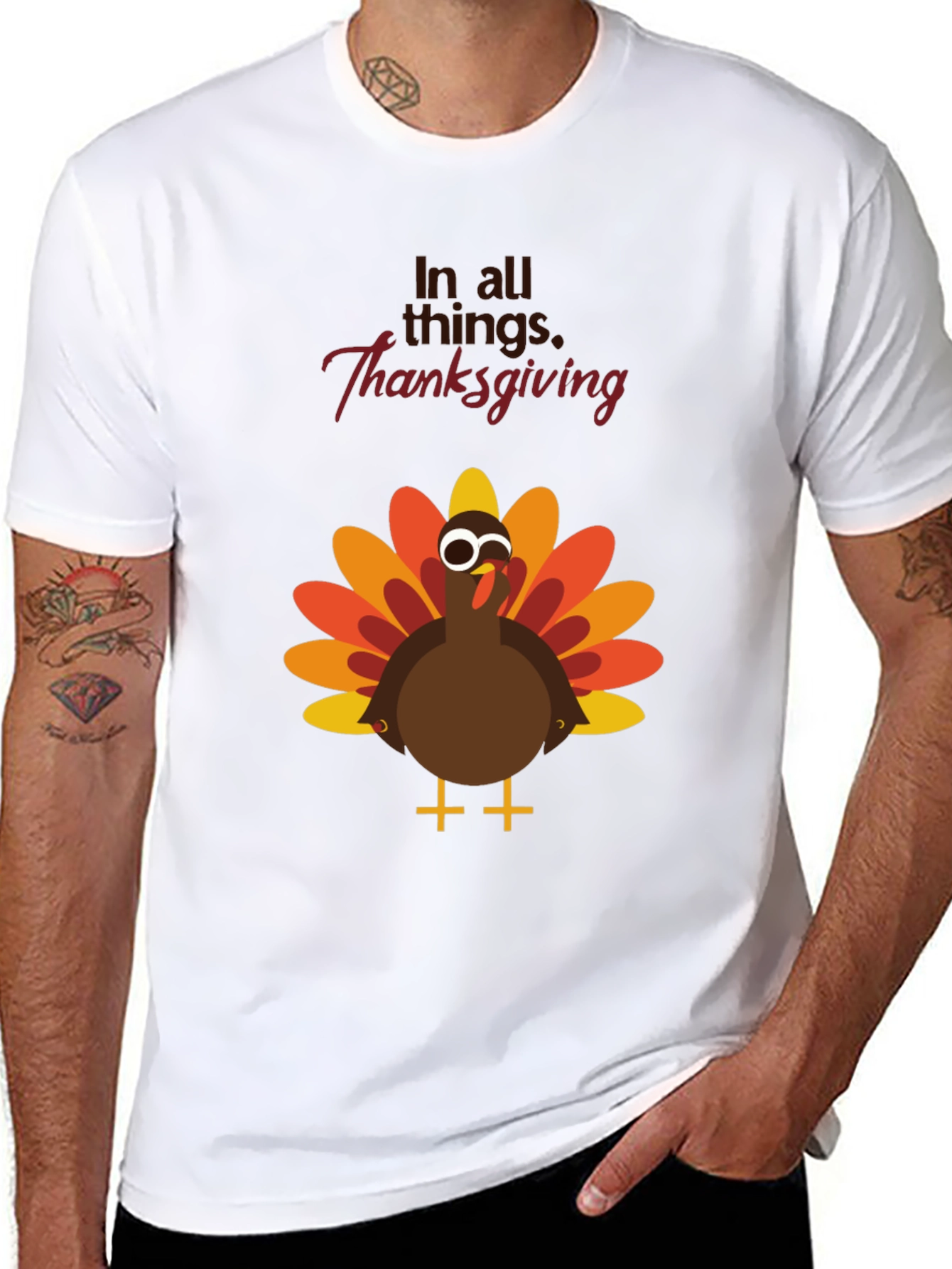 Thanksgiving Turkey Graphic Tee - Festive Holiday Apparel