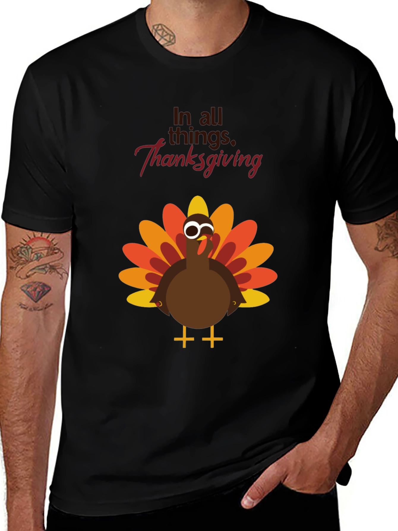 Thanksgiving Turkey Graphic Tee - Festive Holiday Apparel