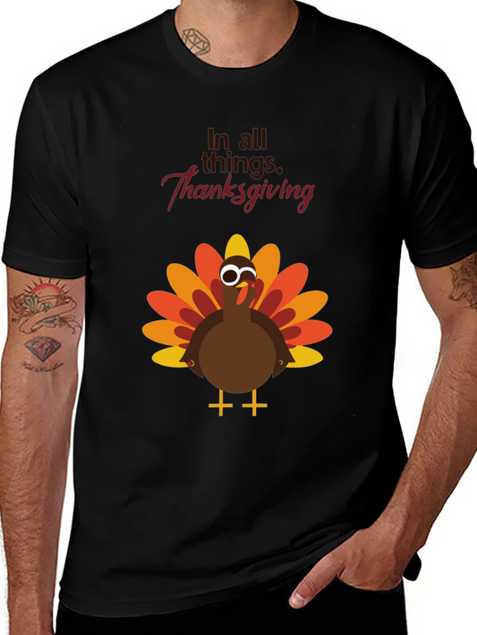 Thanksgiving Turkey Graphic Tee - Festive Holiday Apparel