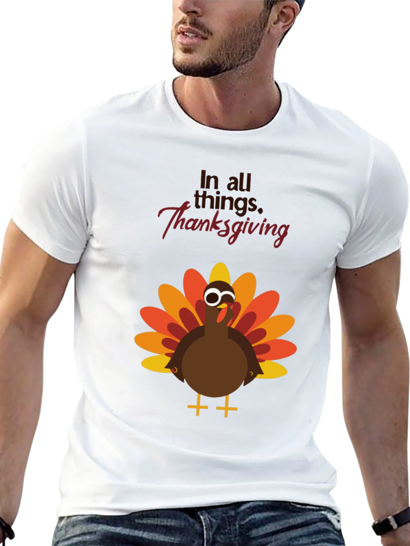 Thanksgiving Turkey Graphic Tee - Festive Holiday Apparel