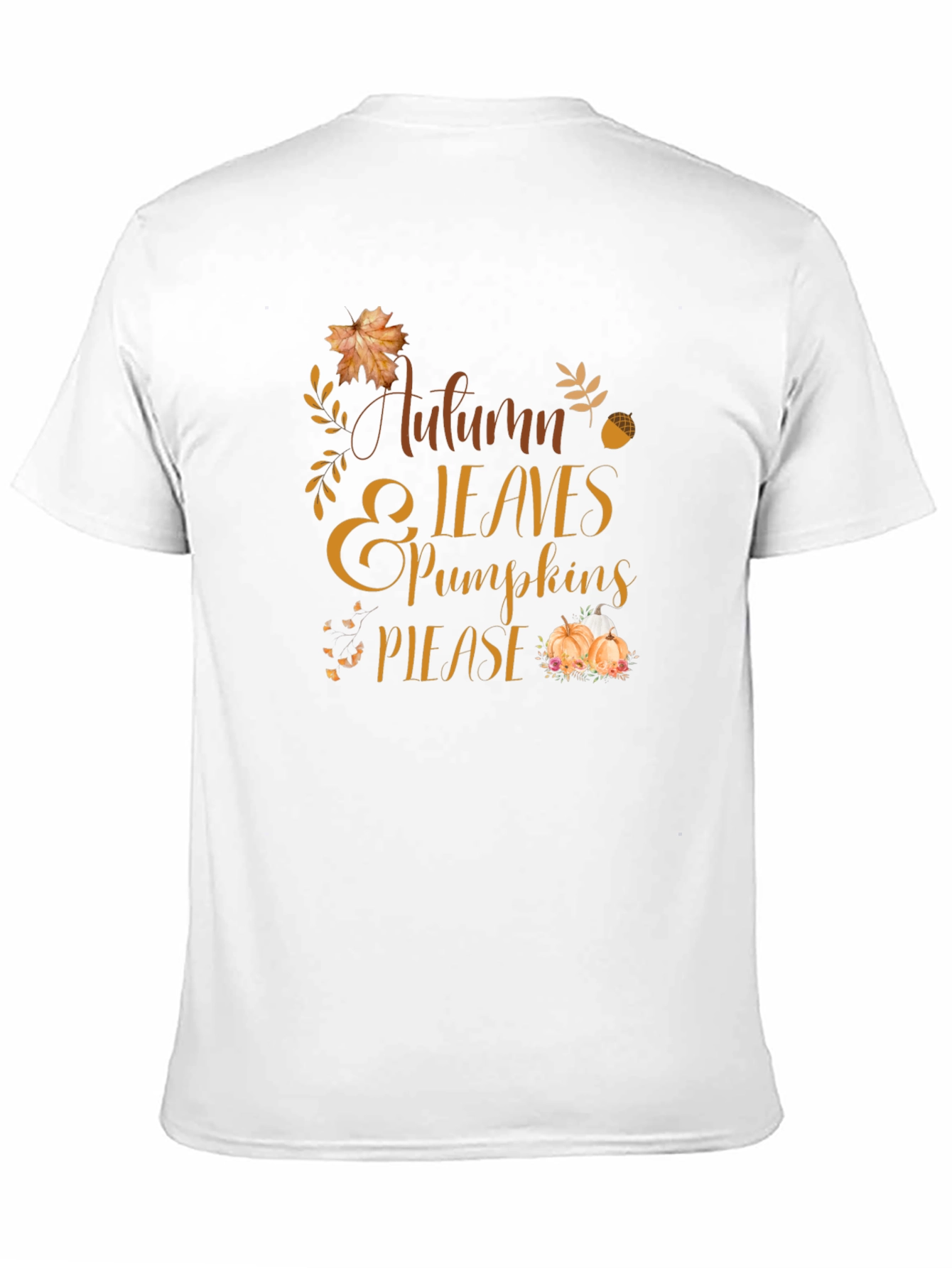 Autumn Leaves & Pumpkins Please T-Shirt