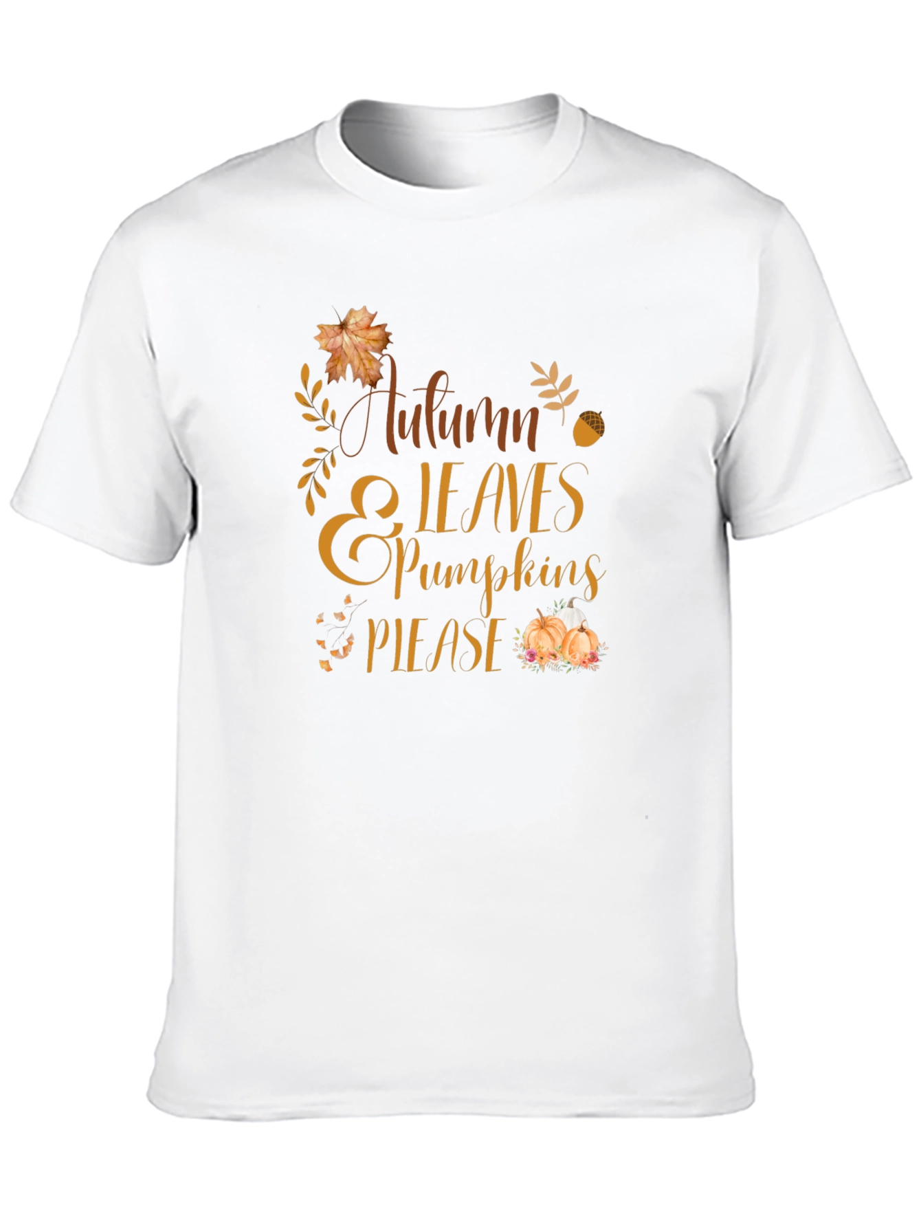 Autumn Leaves & Pumpkins Please T-Shirt