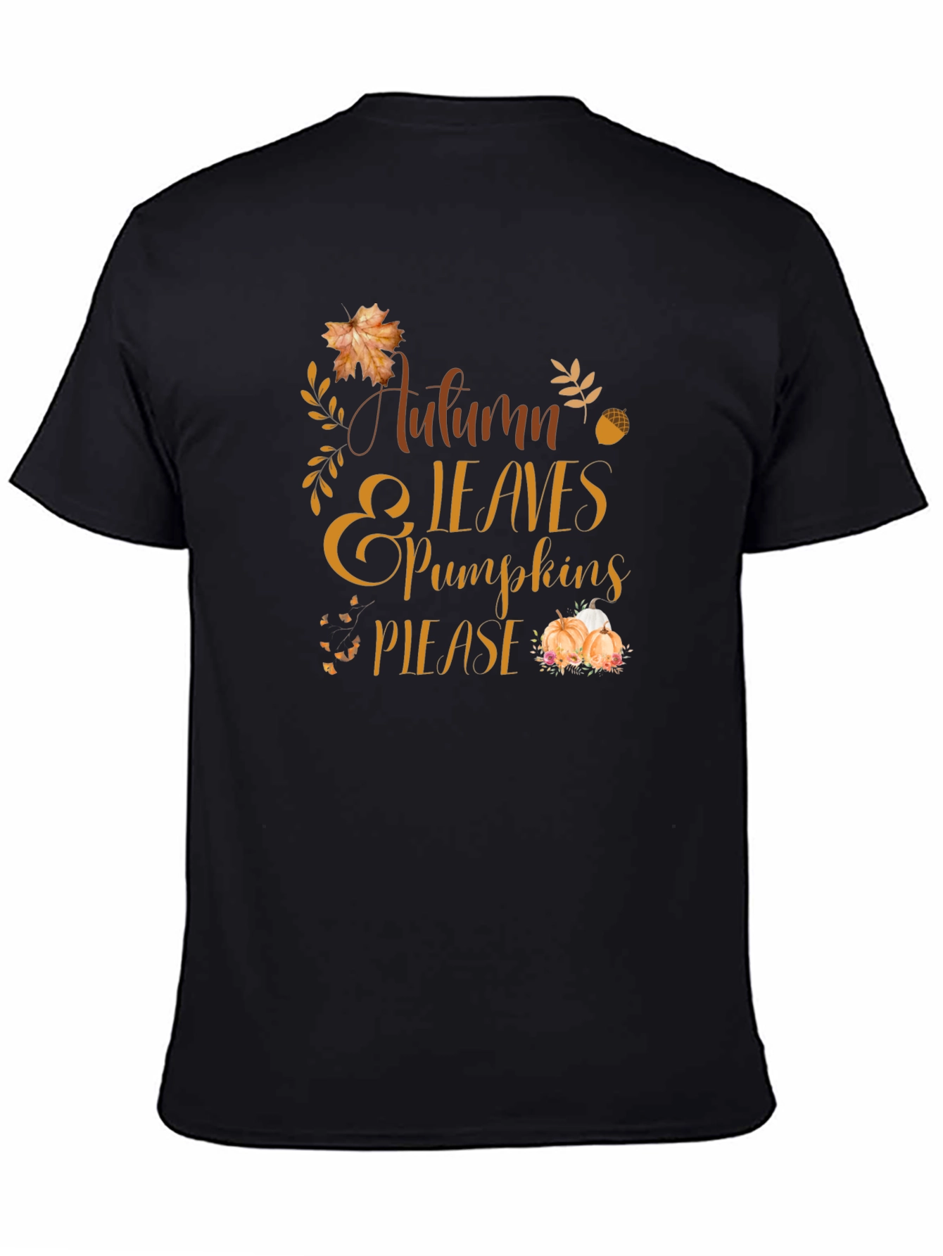 Autumn Leaves & Pumpkins Please T-Shirt