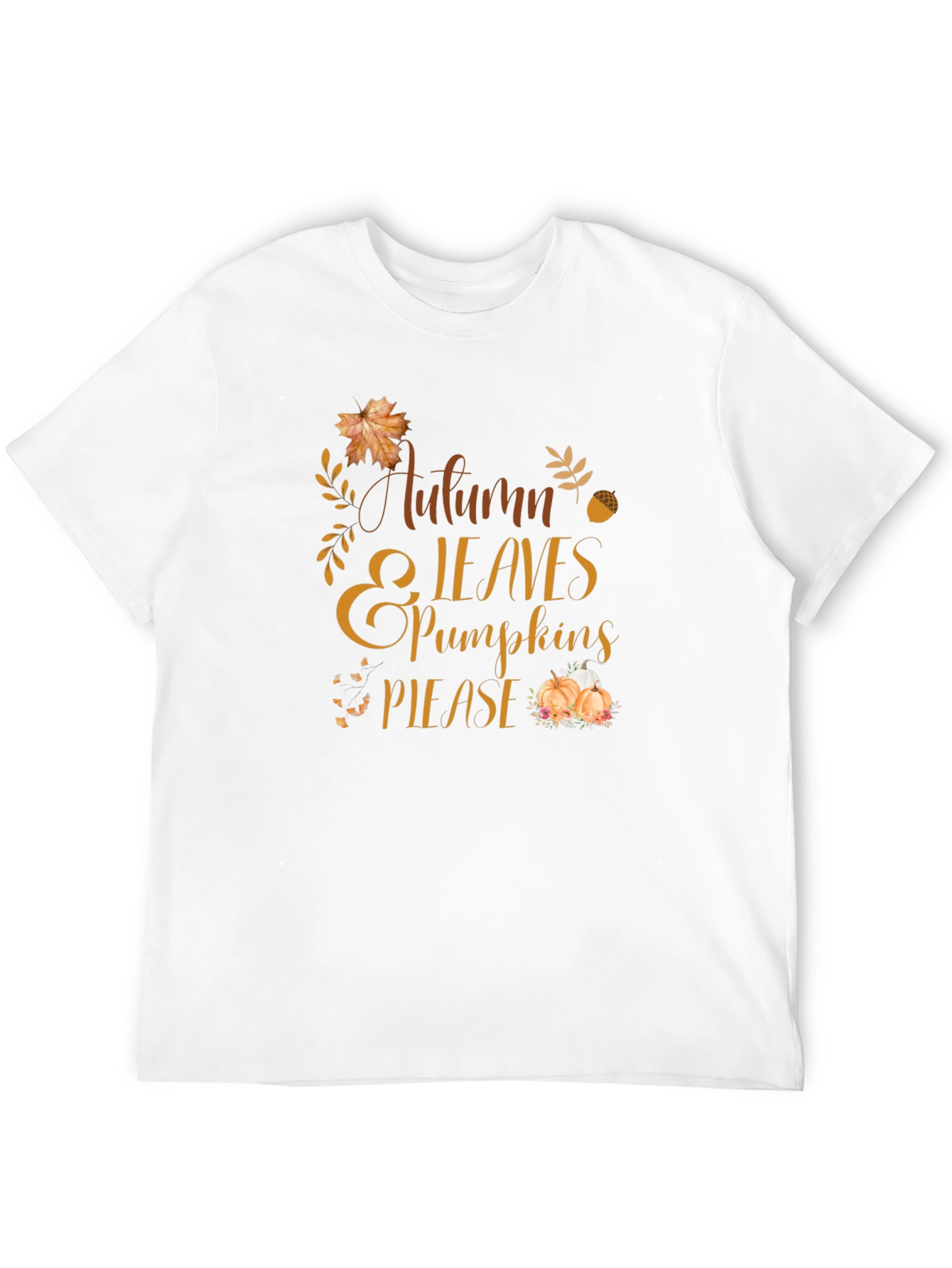 Autumn Leaves & Pumpkins Please T-Shirt