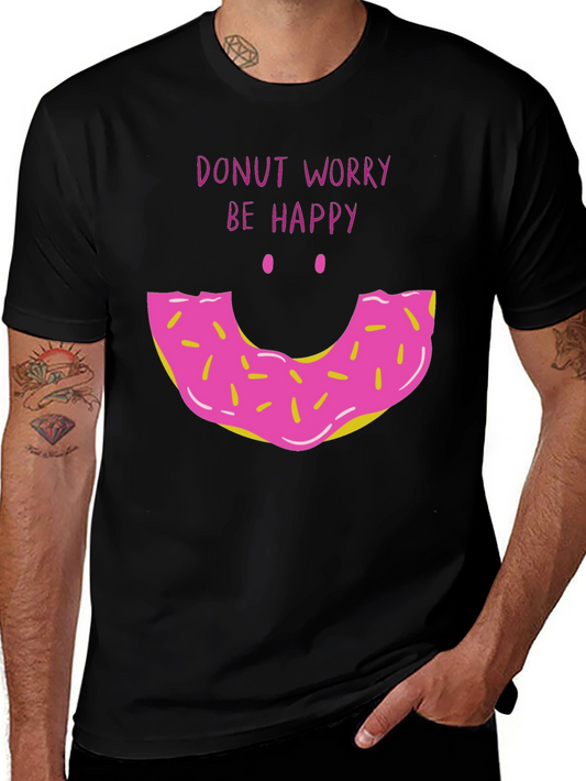 Donut Worry Be Happy Graphic T-Shirt