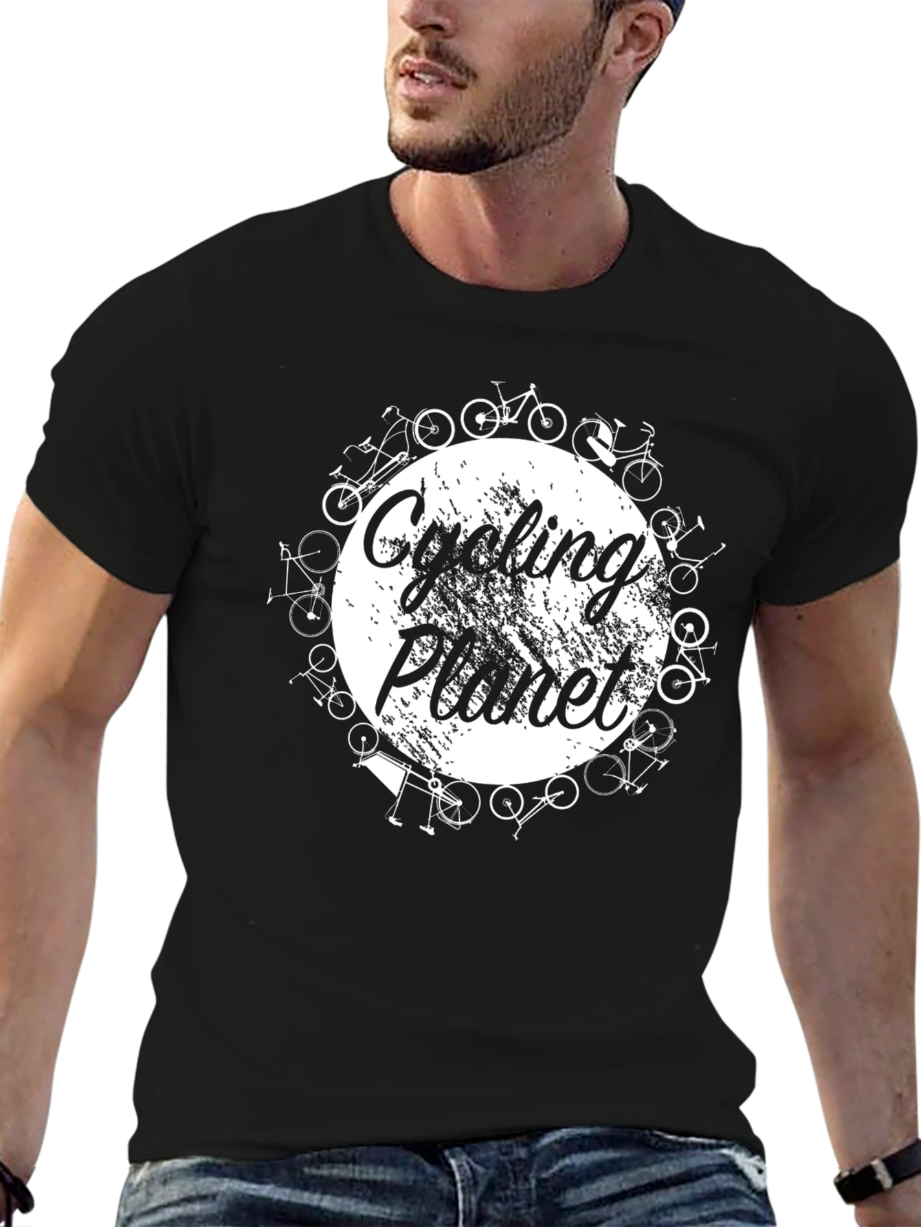 Cycling Planet Graphic Tee - Black