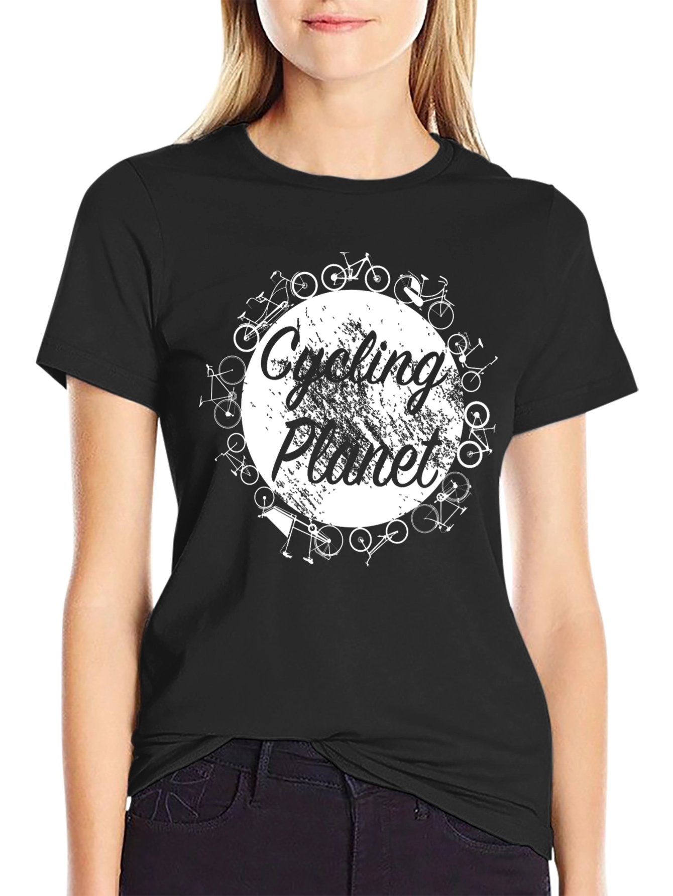 Cycling Planet Graphic Tee - Black