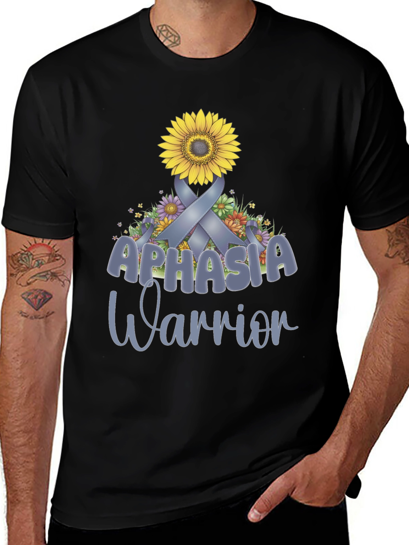 Aphasia Warrior Ribbon Sunflower T-Shirt