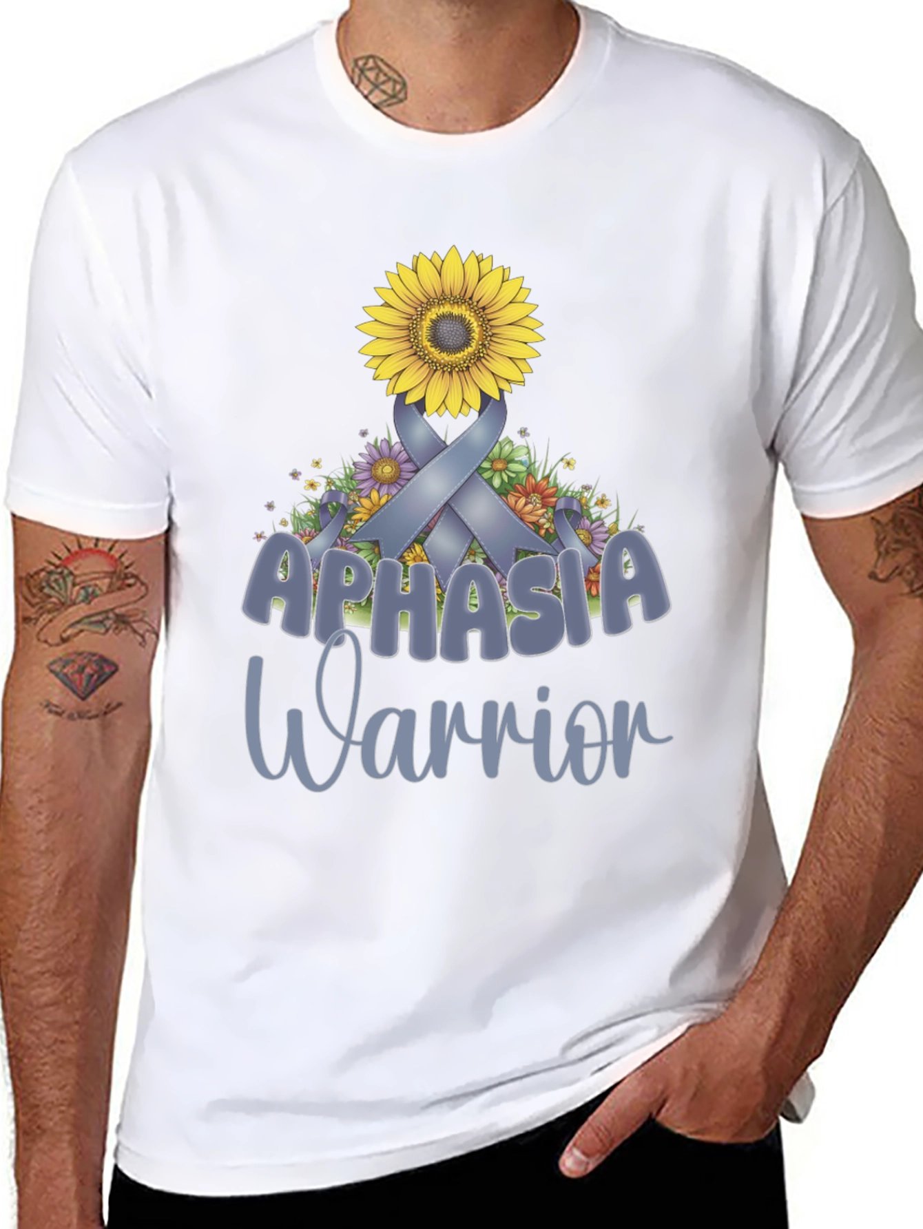 Aphasia Warrior Ribbon Sunflower T-Shirt