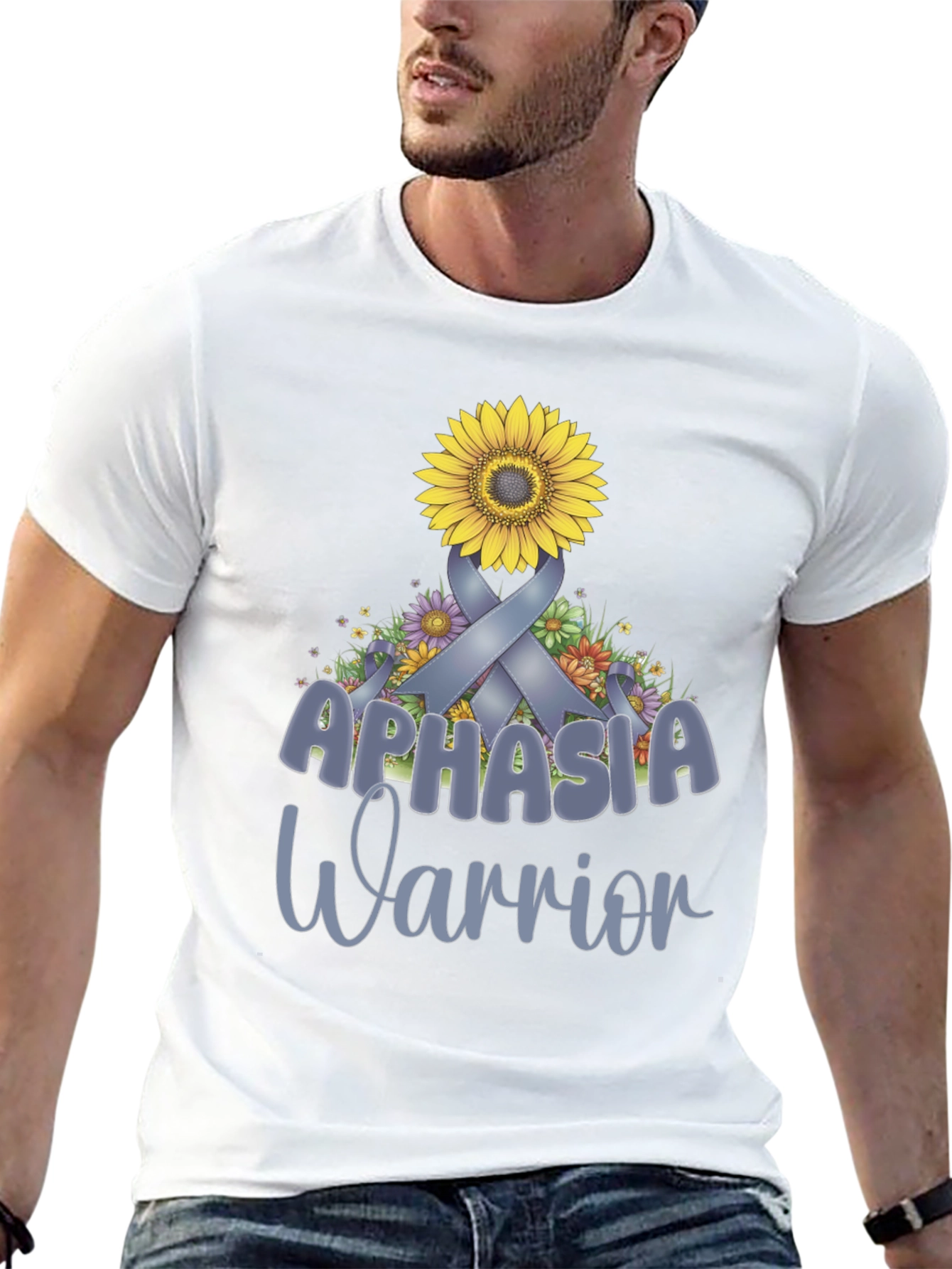 Aphasia Warrior Ribbon Sunflower T-Shirt
