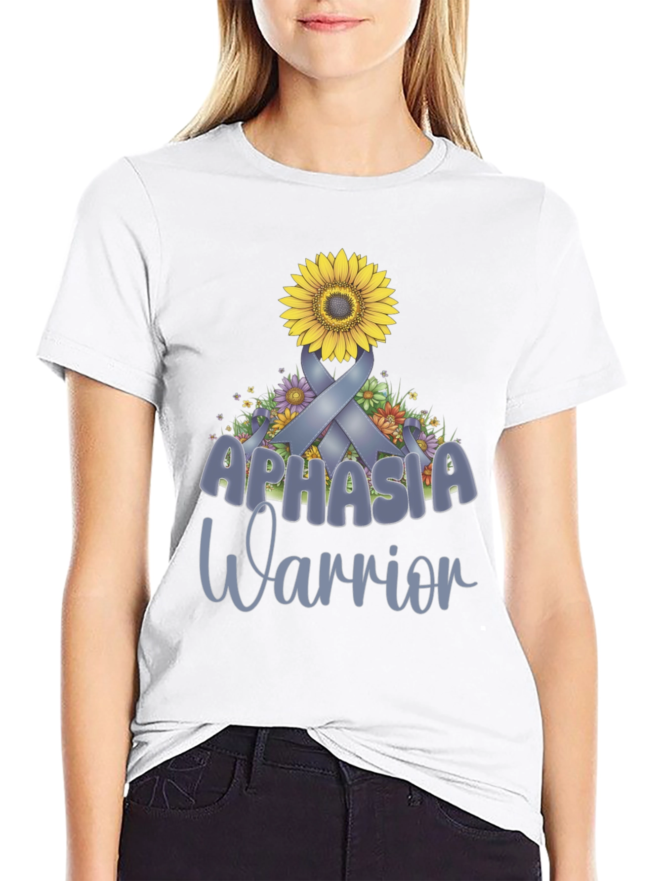 Aphasia Warrior Ribbon Sunflower T-Shirt