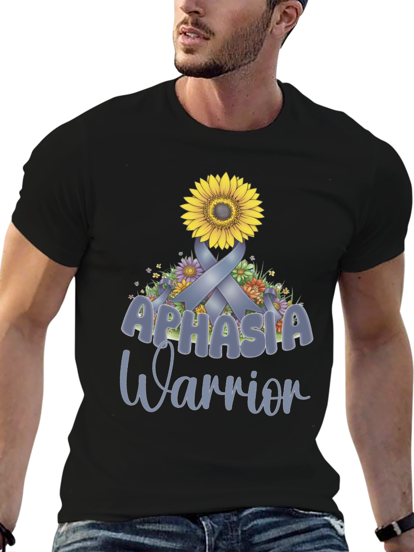 Aphasia Warrior Ribbon Sunflower T-Shirt