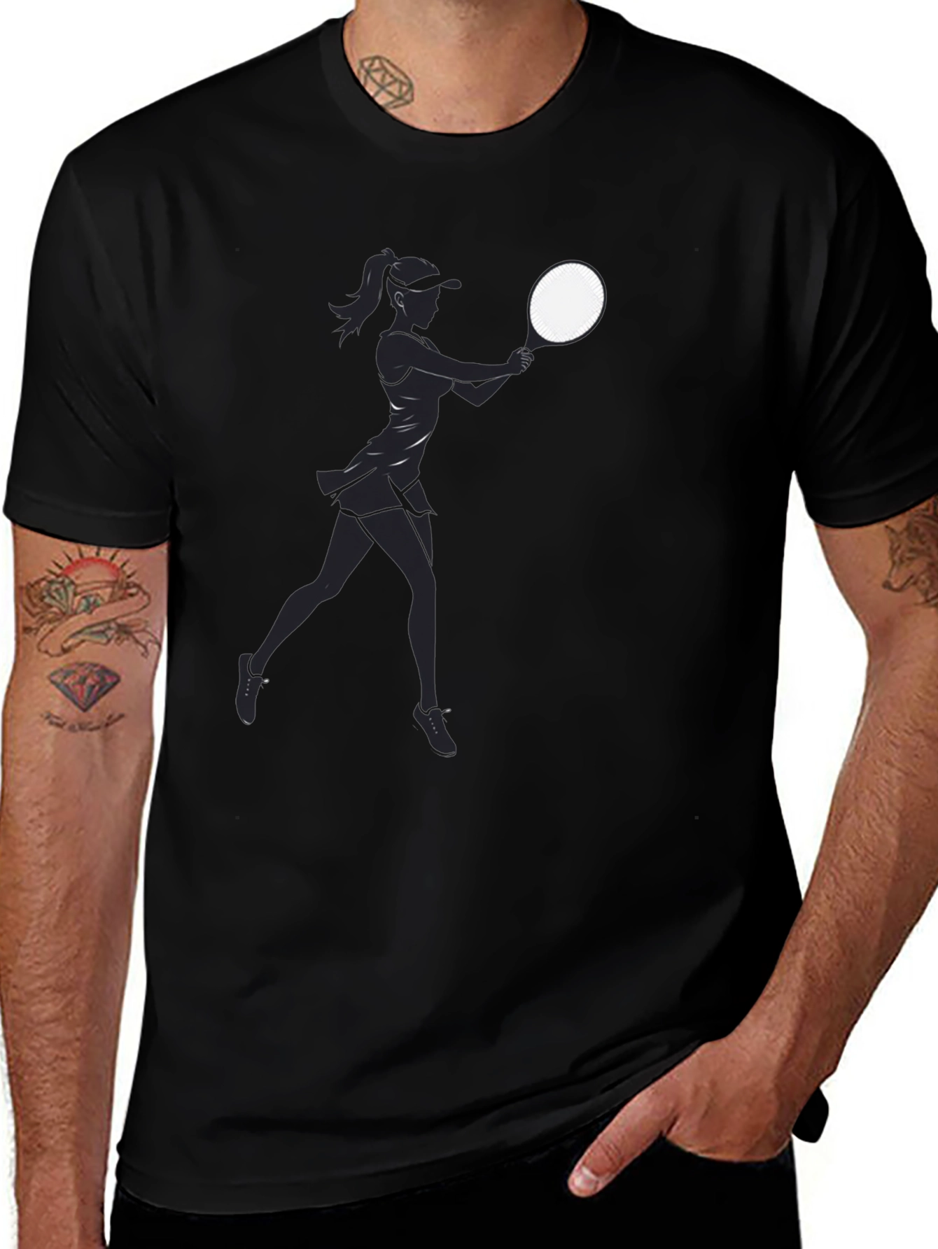 Tennis Player Graphic T-Shirt - Casual Style