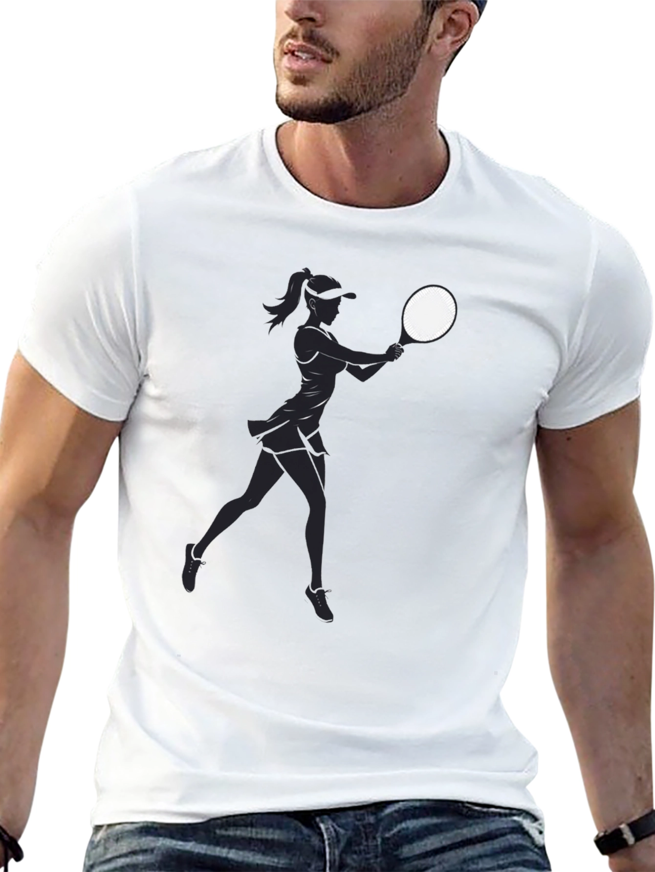 Tennis Player Graphic T-Shirt - Casual Style