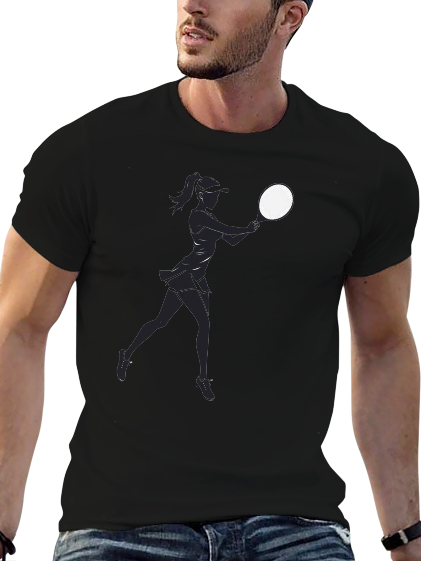 Tennis Player Graphic T-Shirt - Casual Style