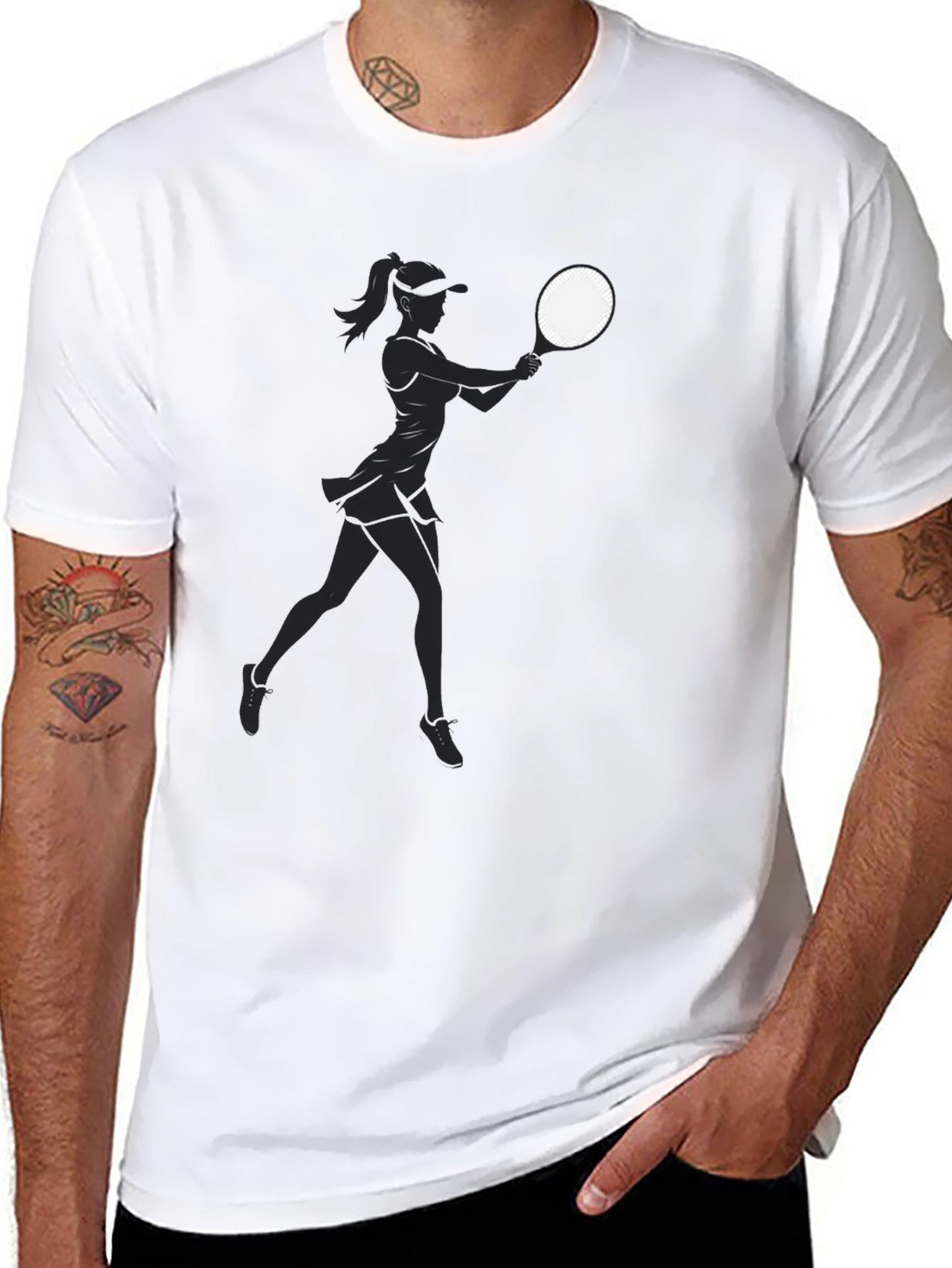 Tennis Player Graphic T-Shirt - Casual Style