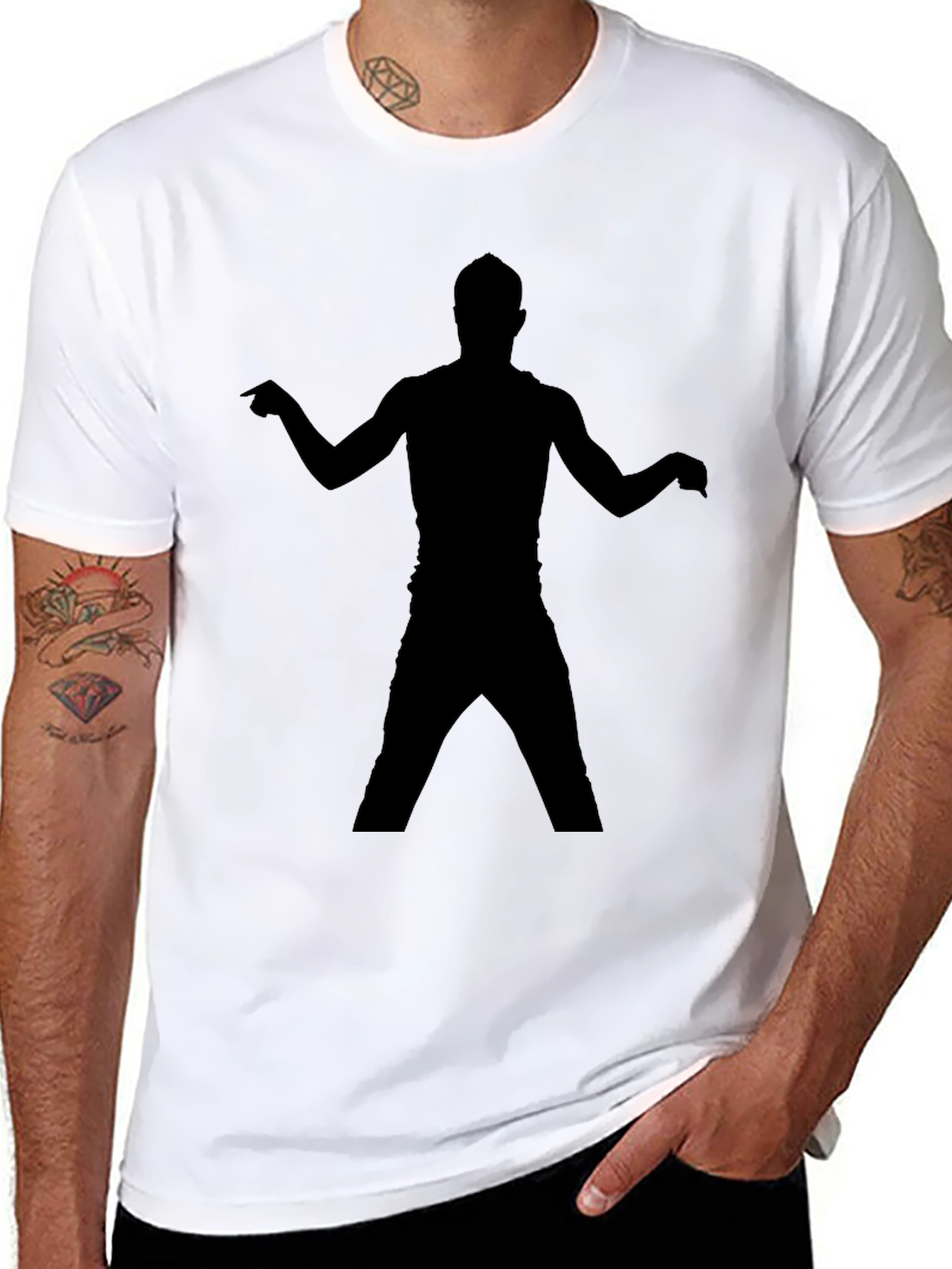 Cool Black T-Shirt with Silhouette Design