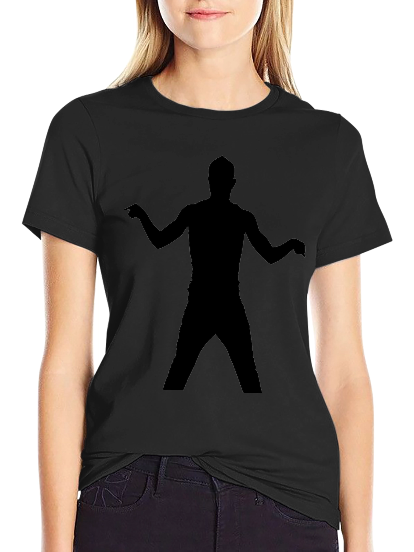 Cool Black T-Shirt with Silhouette Design