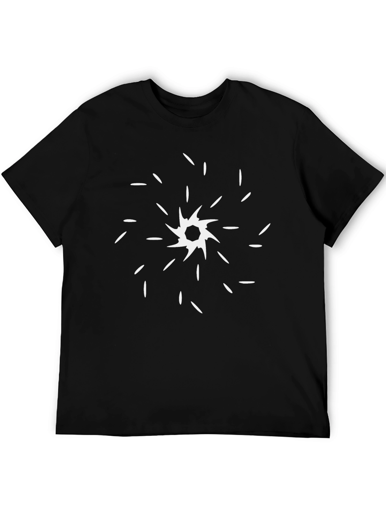 Abstract Starburst Graphic T-Shirt - Modern Black Tee
