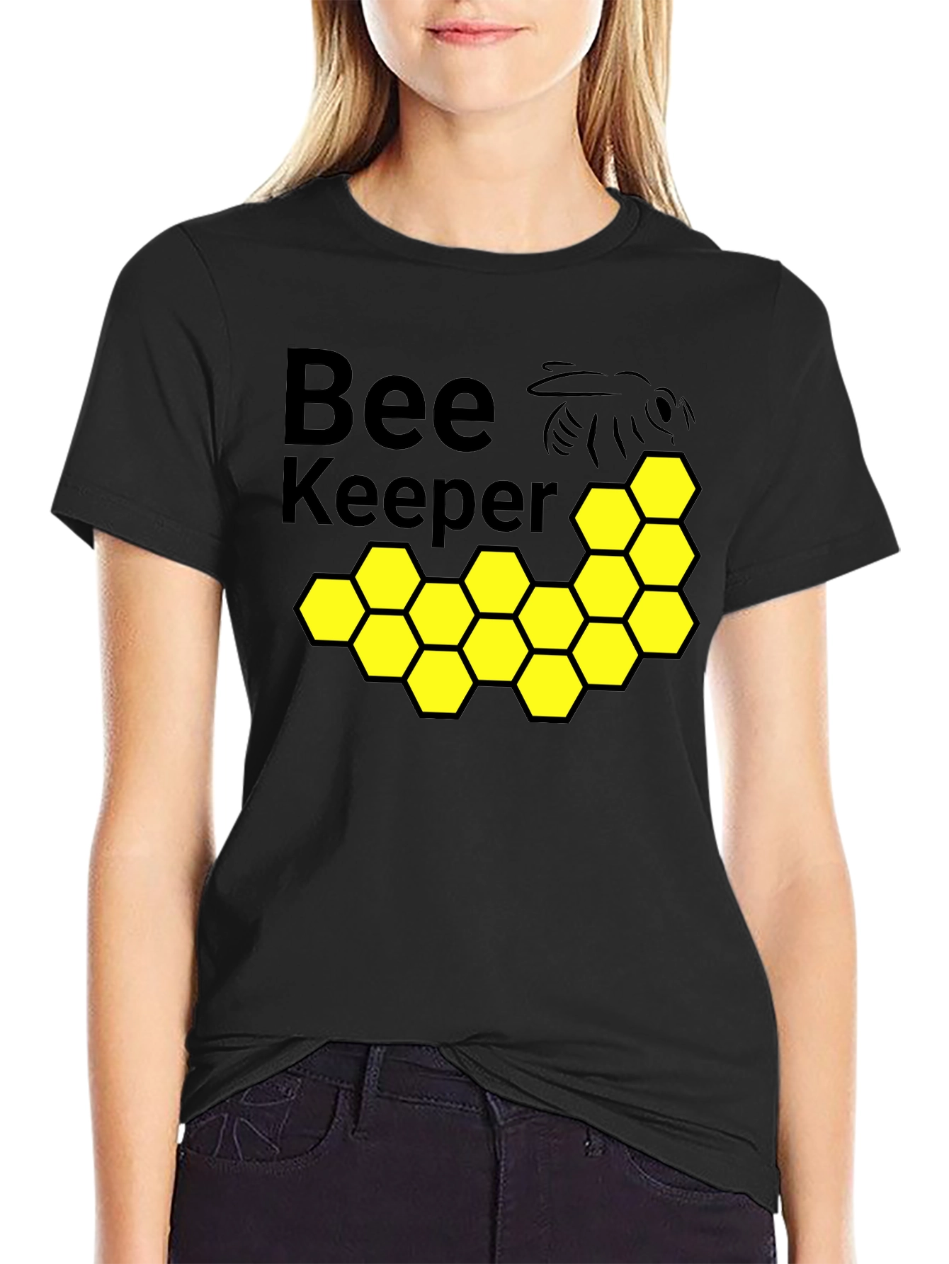 Beekeeper Graphic Tee - Honeycomb Design Soft Cotton