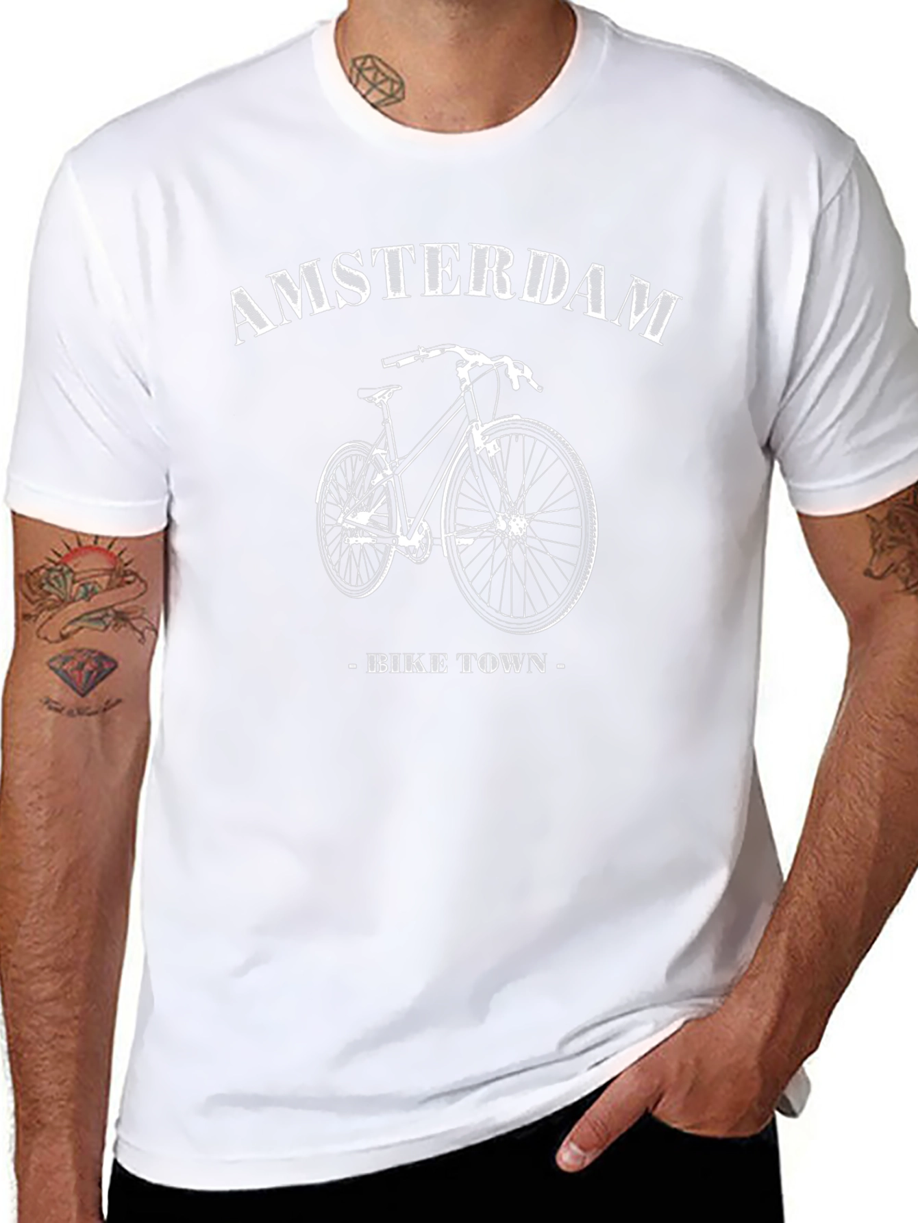 Amsterdam Bike Town Graphic Tee - Black