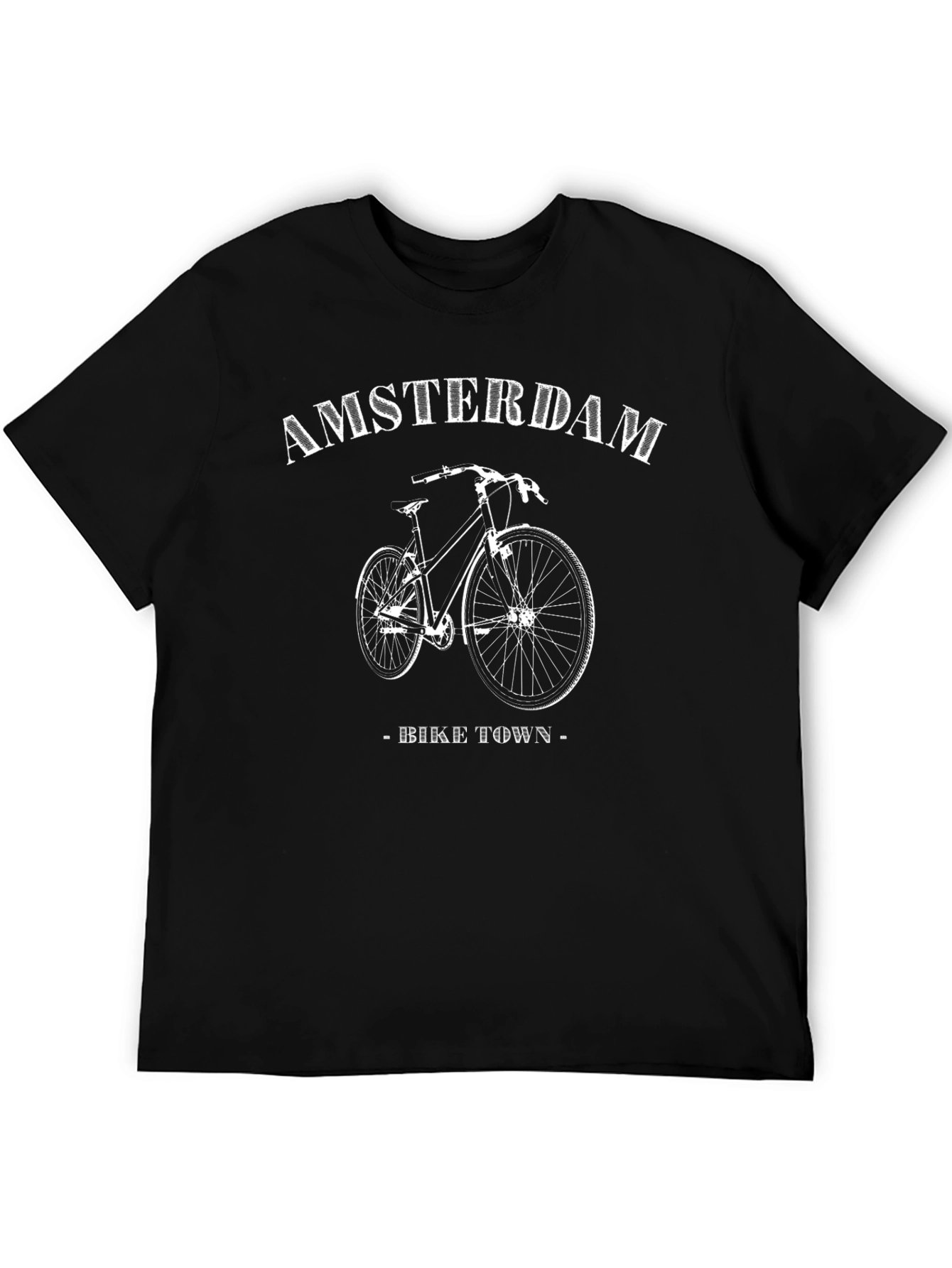 Amsterdam Bike Town Graphic Tee - Black