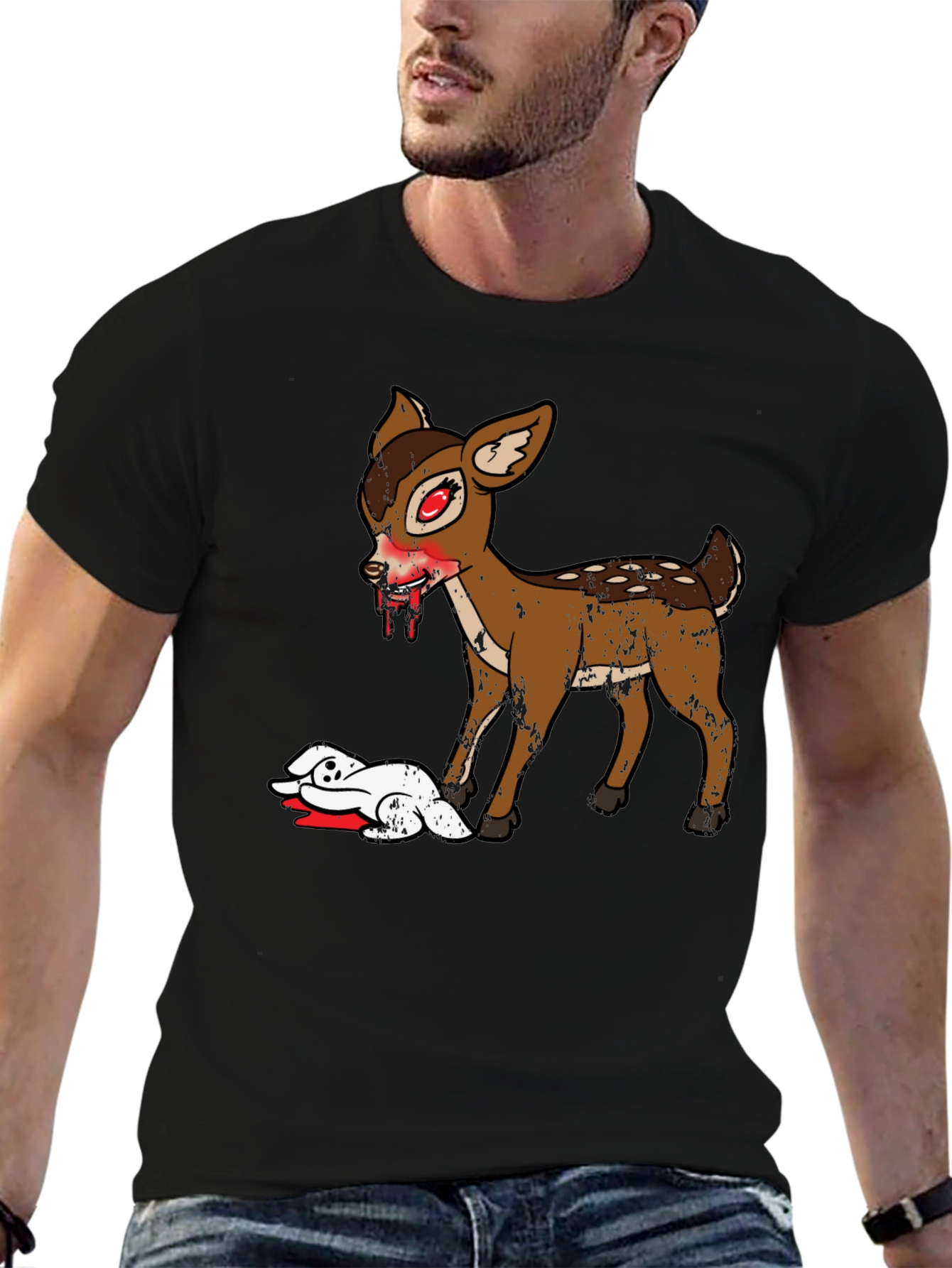 Zombie Deer Graphic T-Shirt