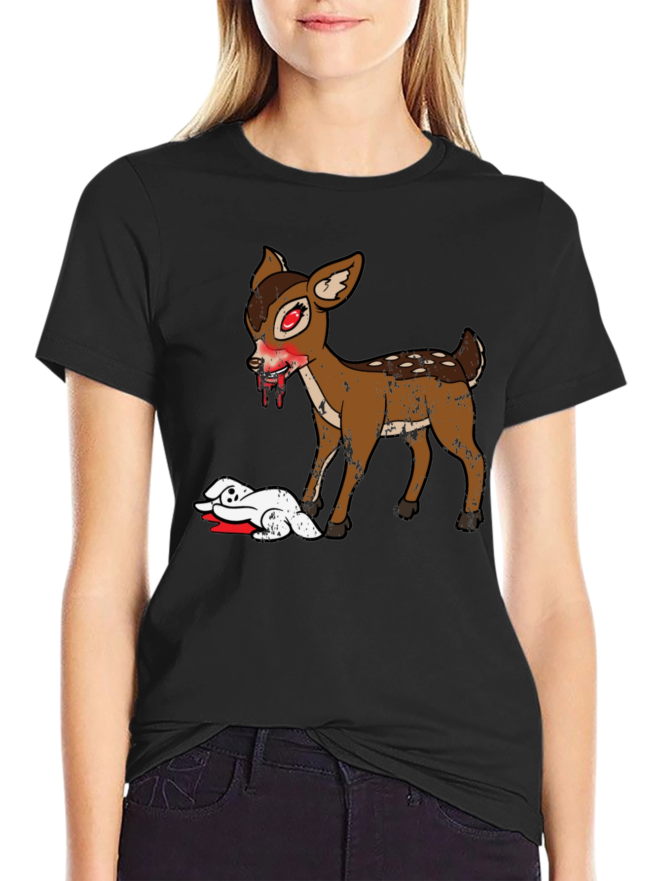 Zombie Deer Graphic T-Shirt