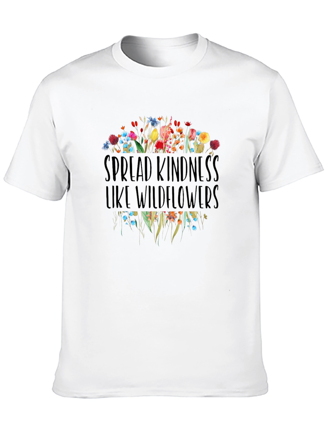 Spread Kindness Wildflowers Graphic Tee - Black