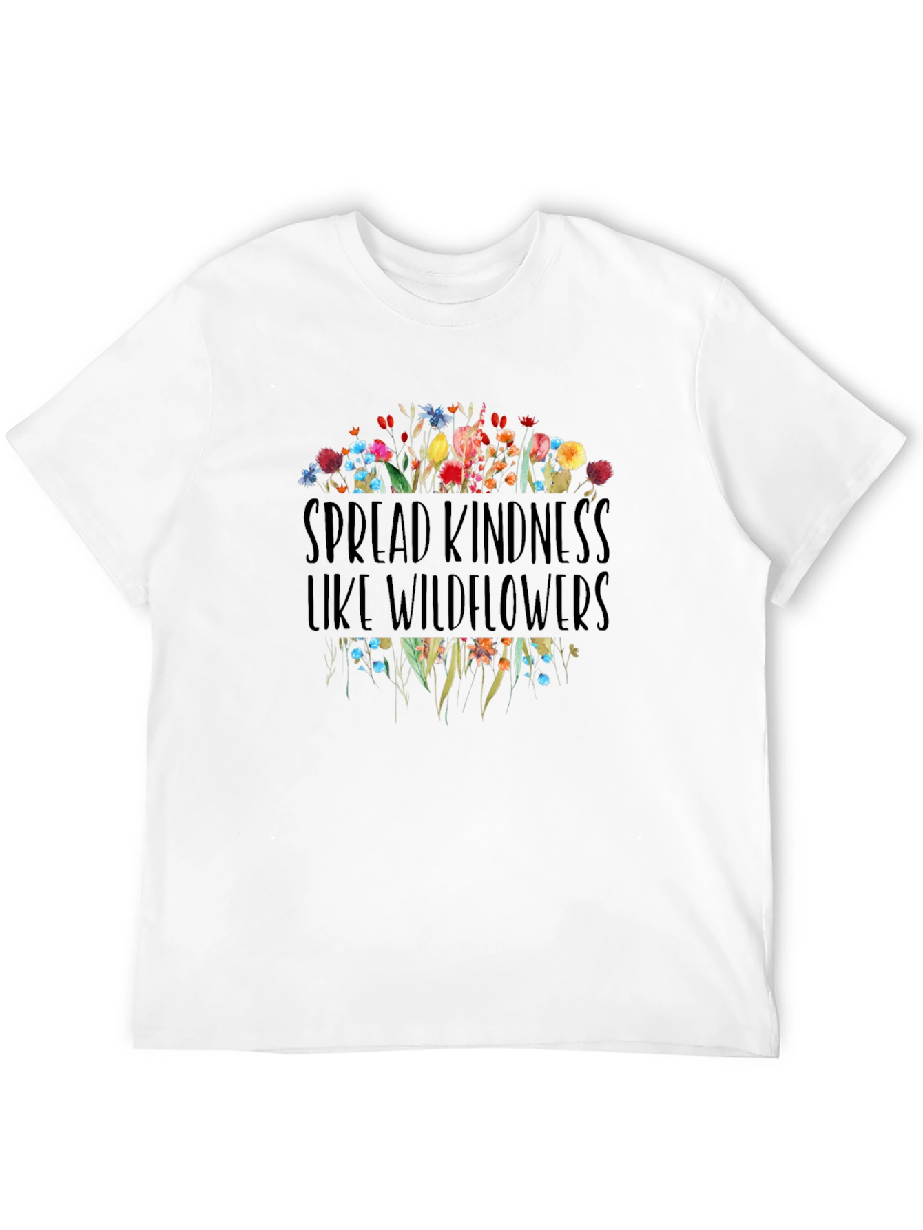 Spread Kindness Wildflowers Graphic Tee - Black