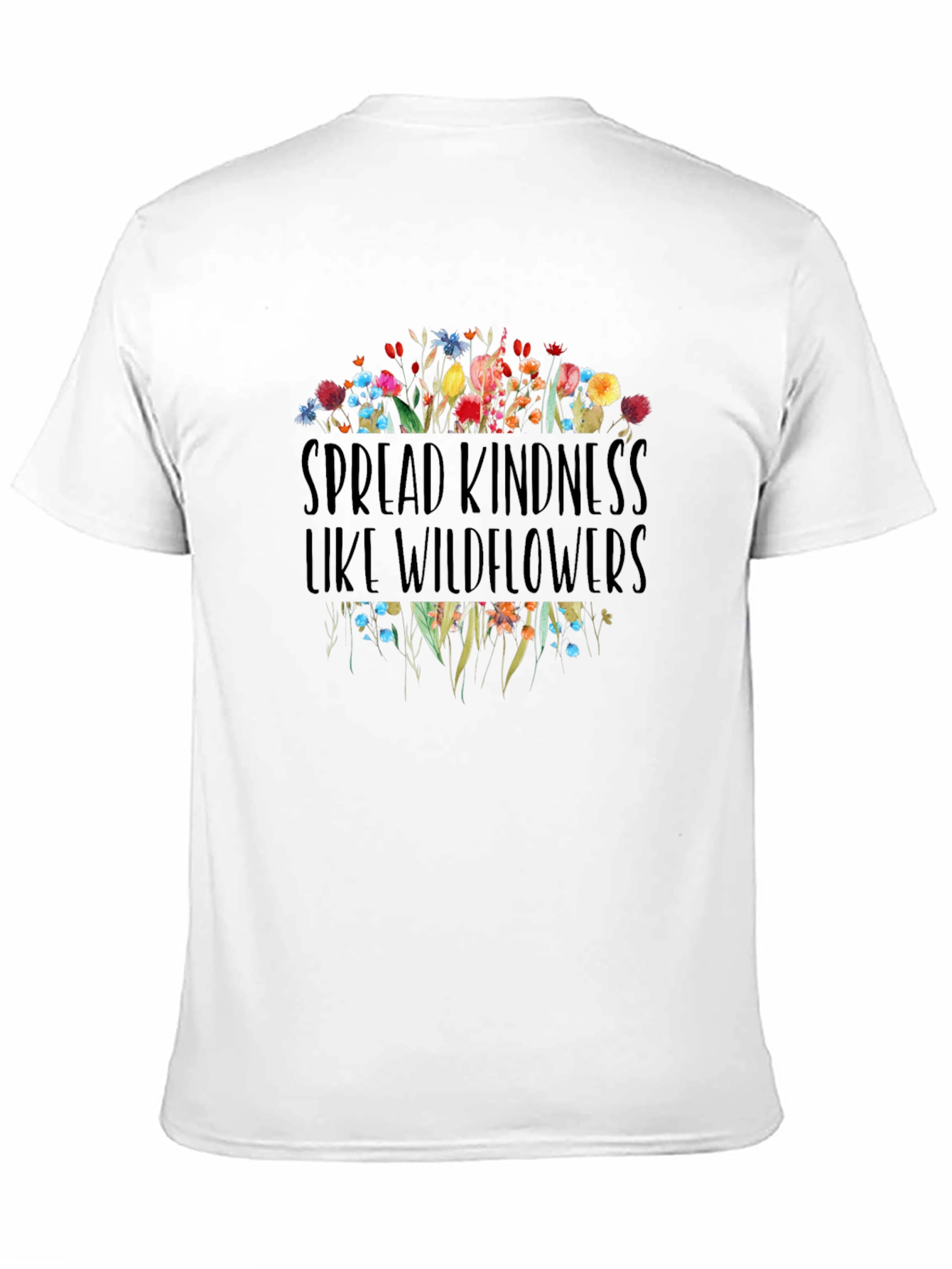 Spread Kindness Wildflowers Graphic Tee - Black
