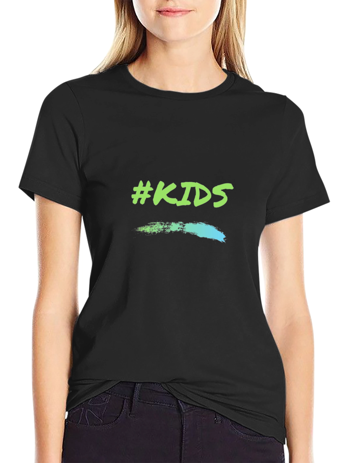 #KIDS Graphic Print Black T-Shirt - Modern Style