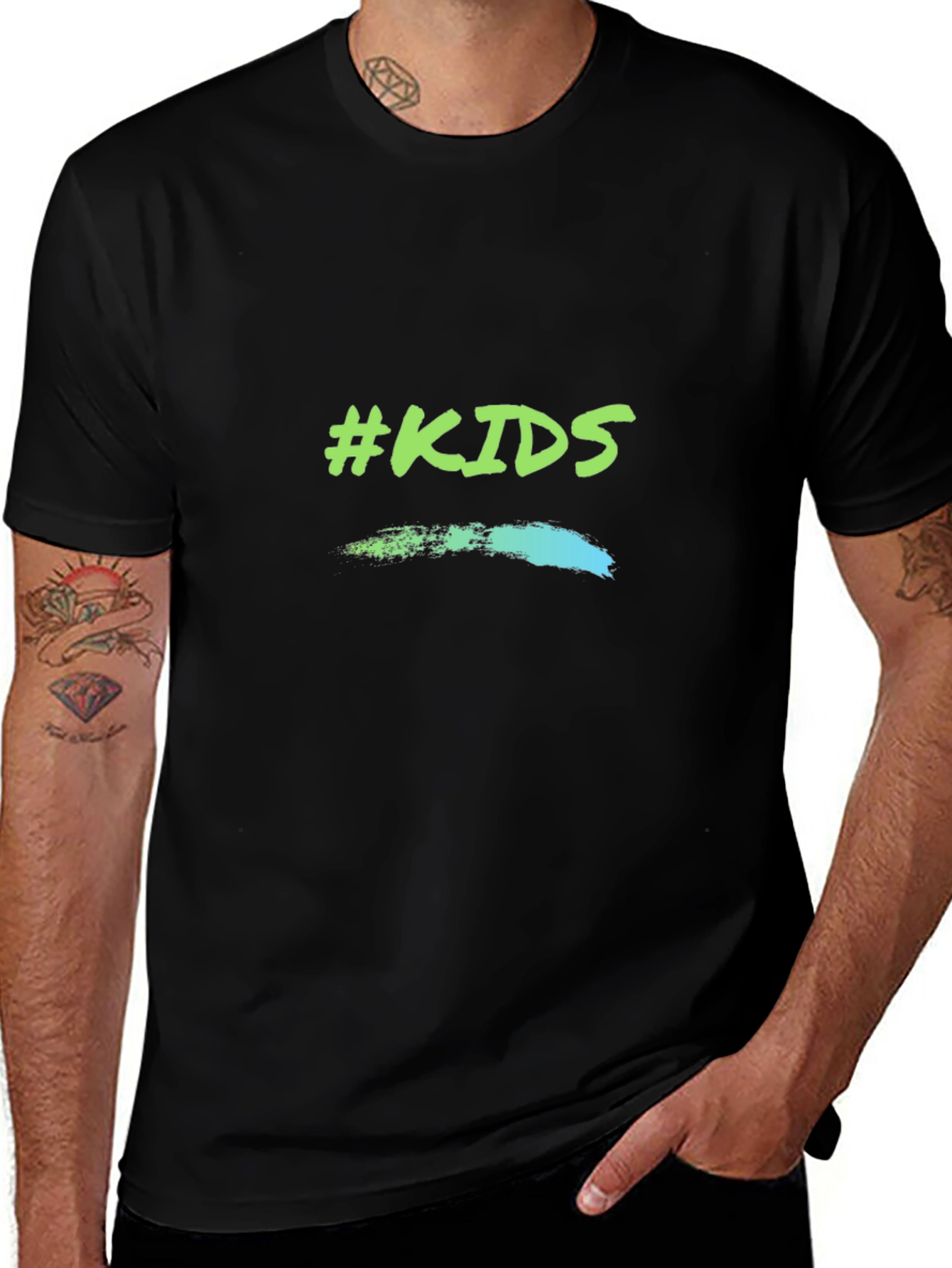 #KIDS Graphic Print Black T-Shirt - Modern Style