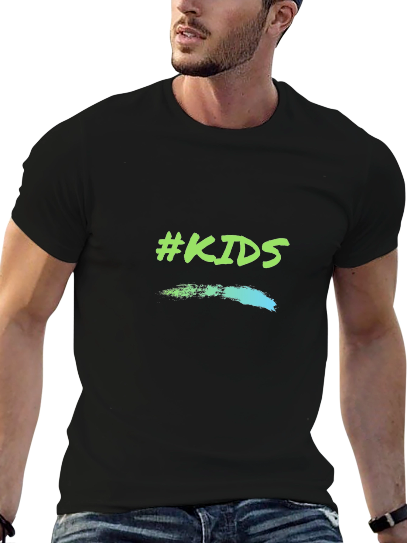 #KIDS Graphic Print Black T-Shirt - Modern Style