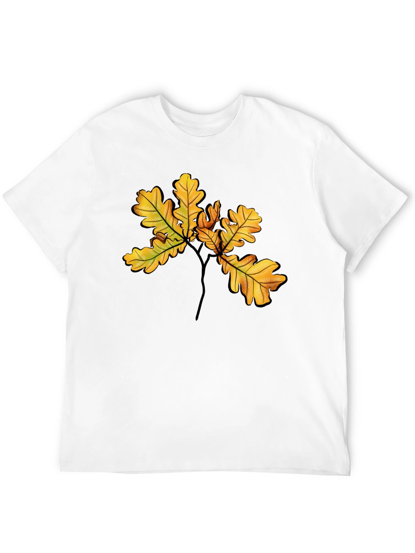 Autumn Oak Leaf Black T-Shirt