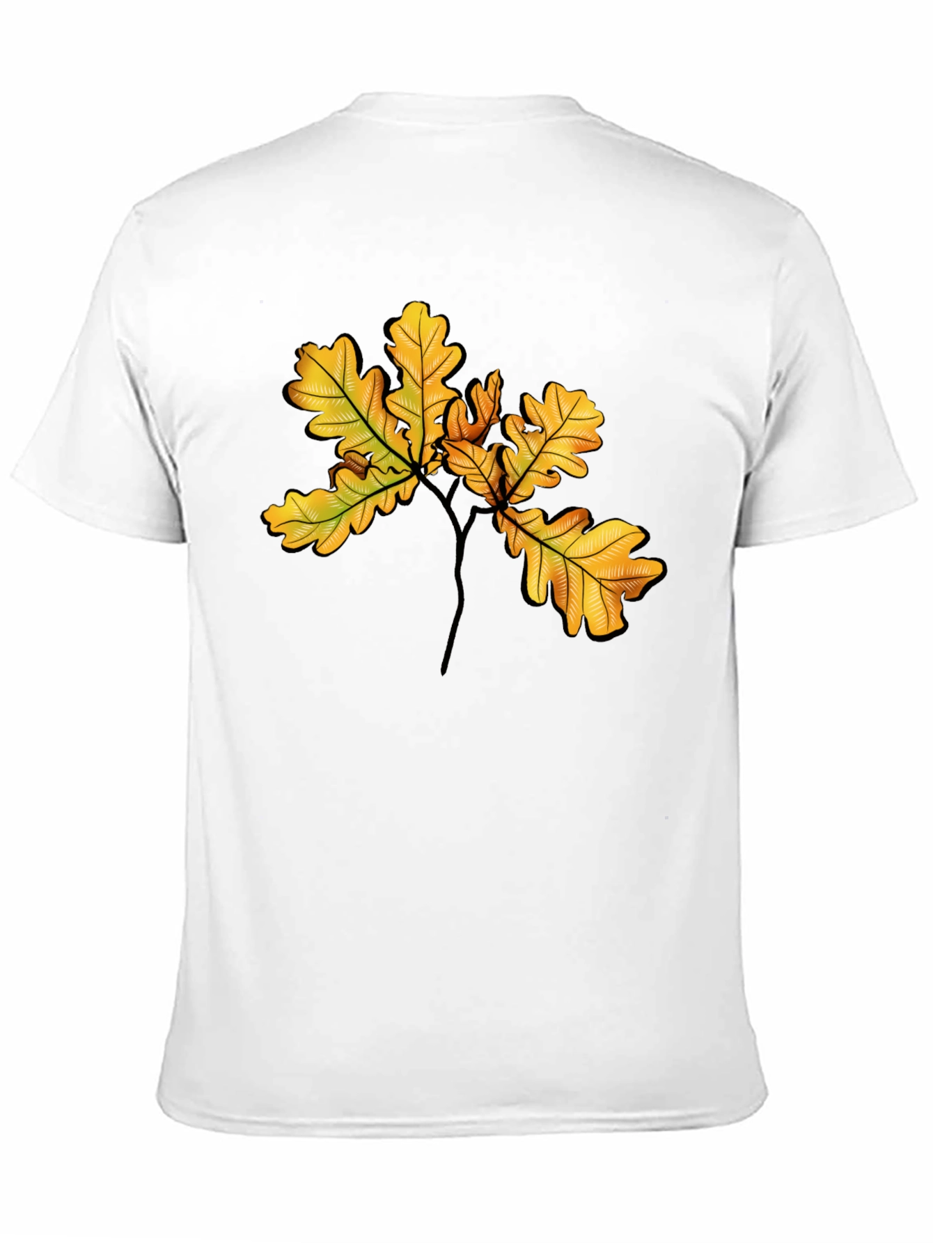 Autumn Oak Leaf Black T-Shirt