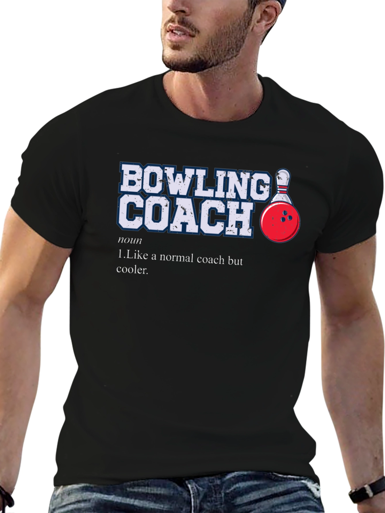 Bowling Coach Graphic T-Shirt - Novelty Design