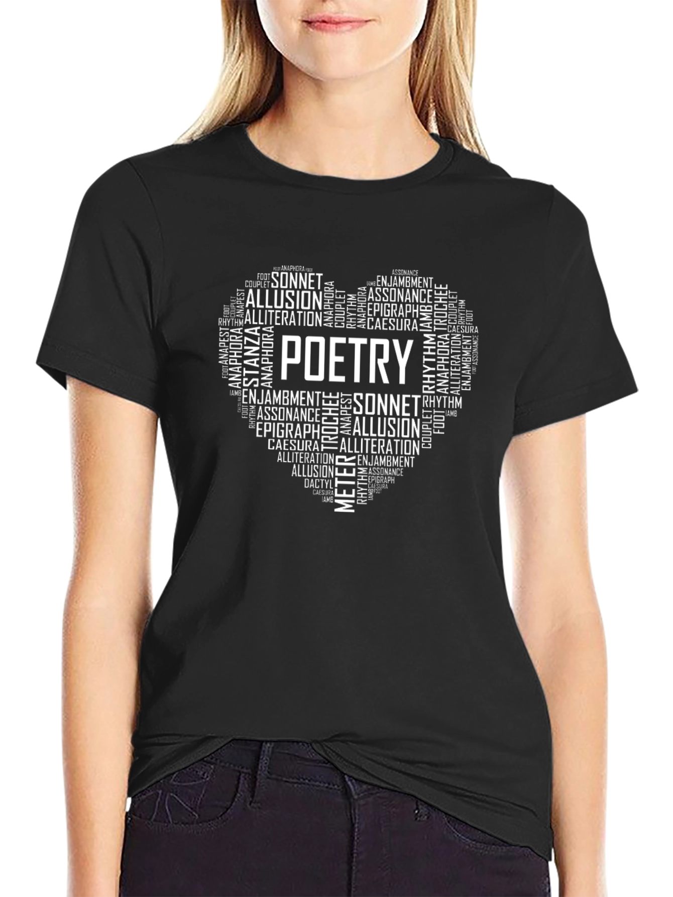Poetry Heart Word Art T-Shirt