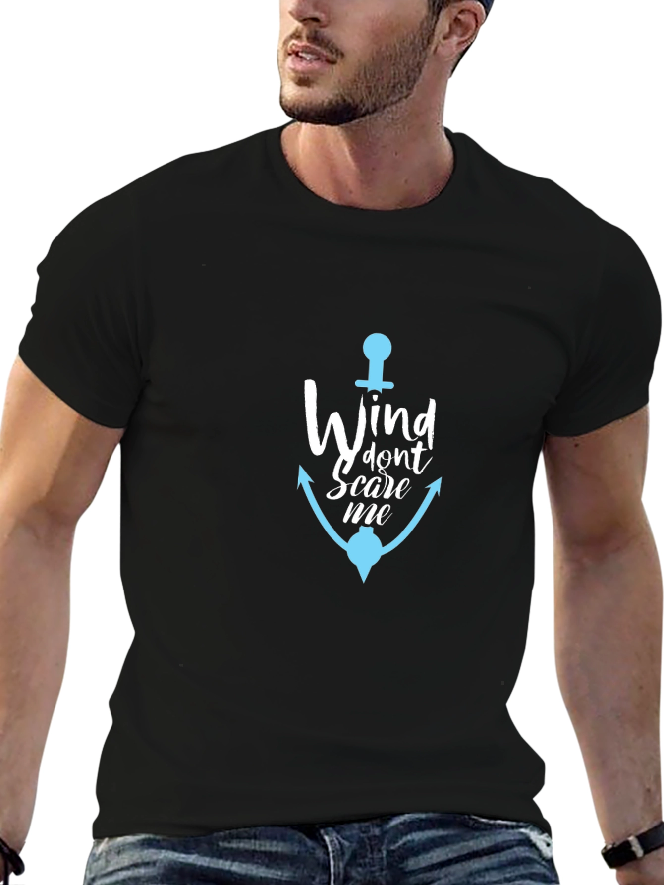 Wind Doesnt Scare Me Black T-Shirt