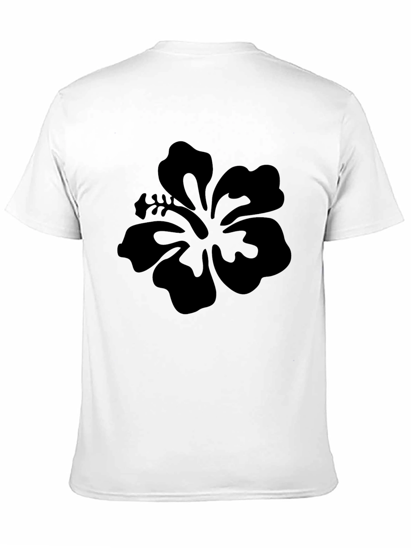 Black Hibiscus Graphic Tee - Casual Comfort