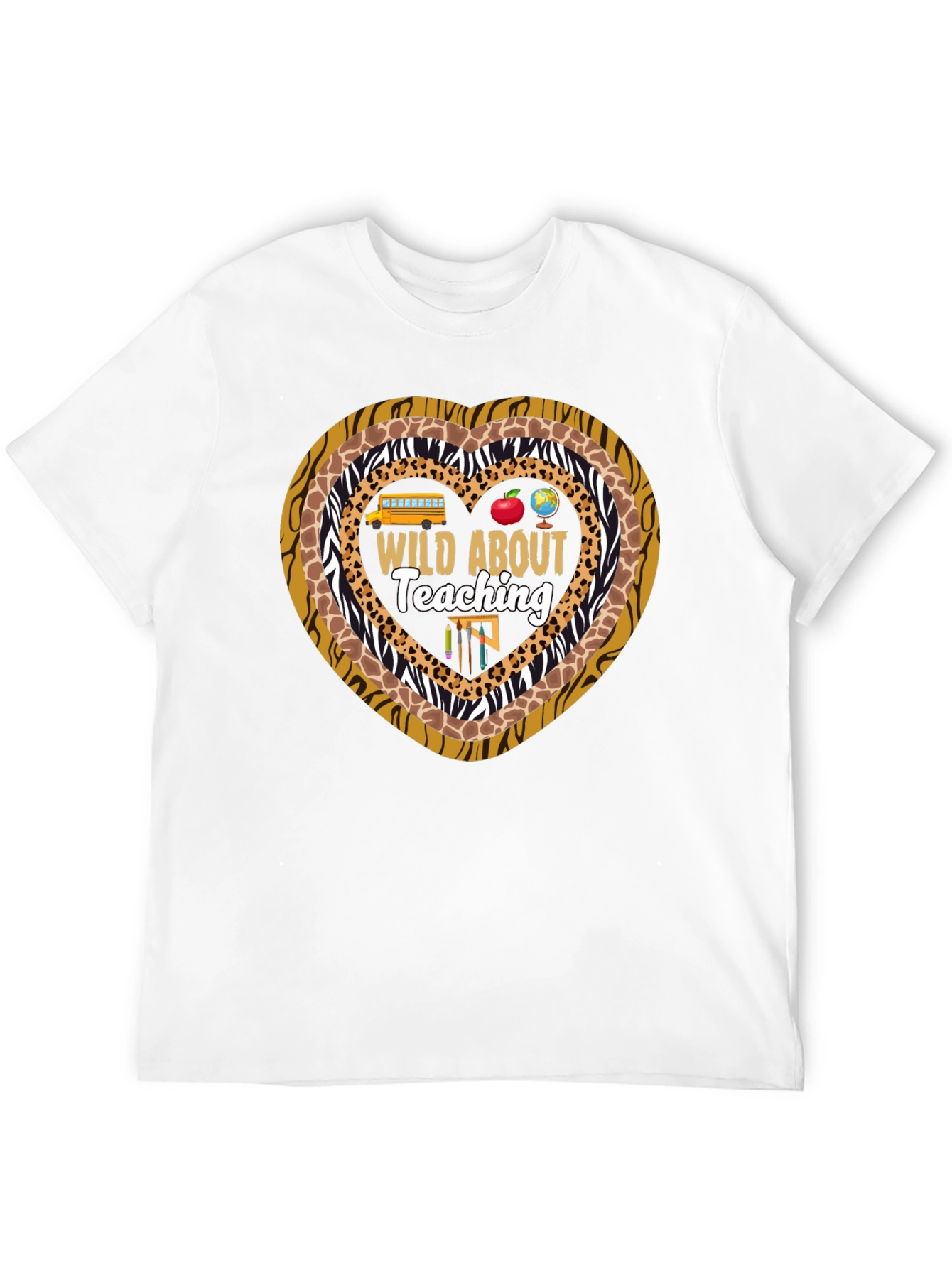 Wild About Teaching Heart Print T-Shirt