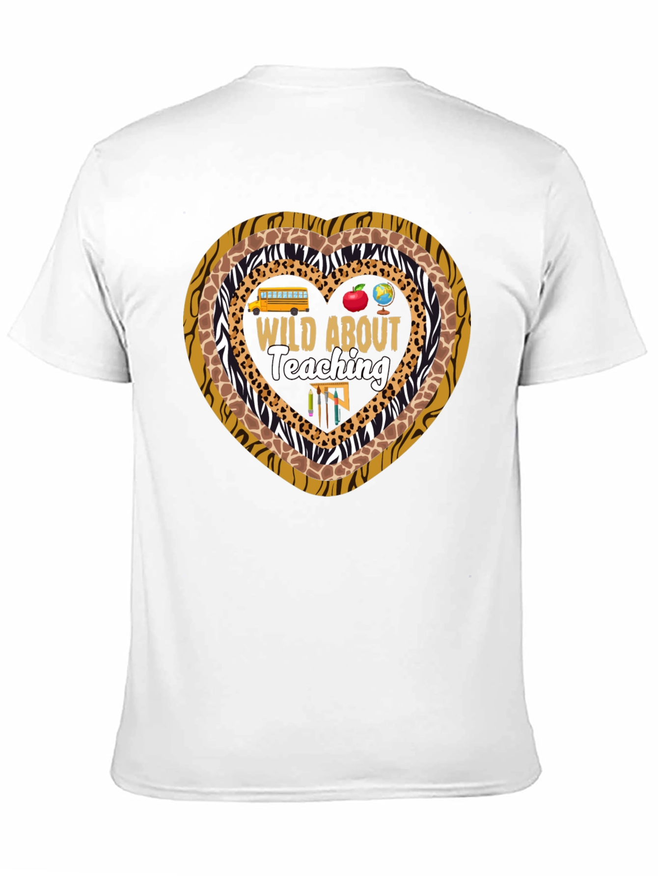 Wild About Teaching Heart Print T-Shirt