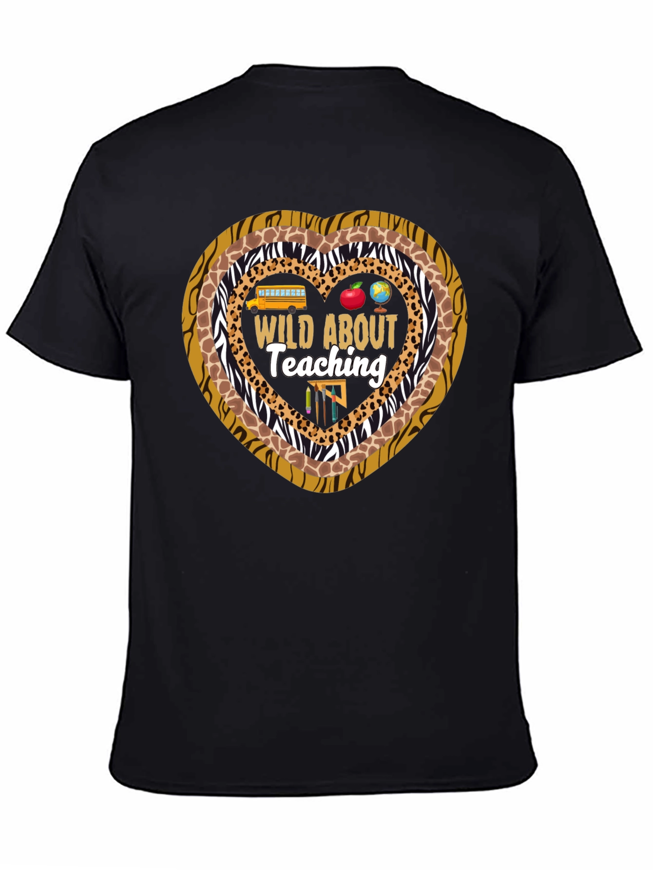 Wild About Teaching Heart Print T-Shirt