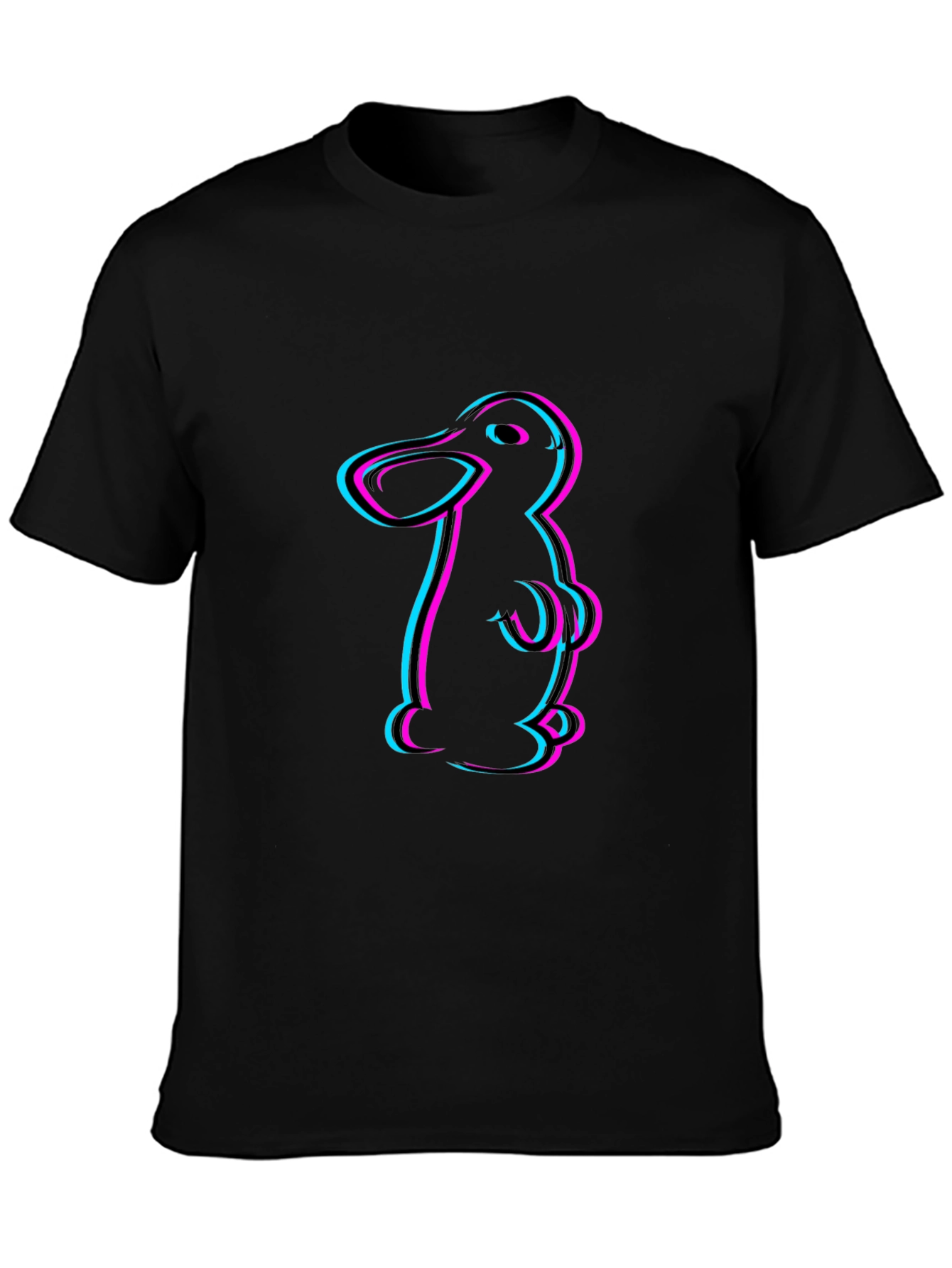 Cool Cartoon Duck Graphic Tee - Black