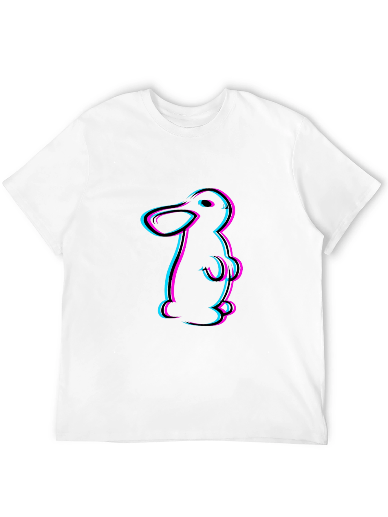 Cool Cartoon Duck Graphic Tee - Black