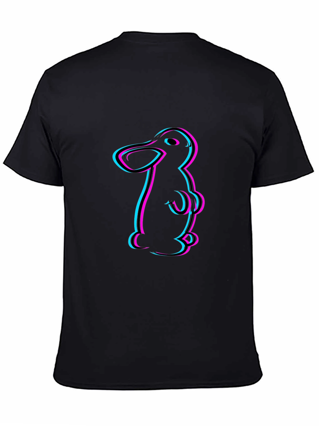Cool Cartoon Duck Graphic Tee - Black