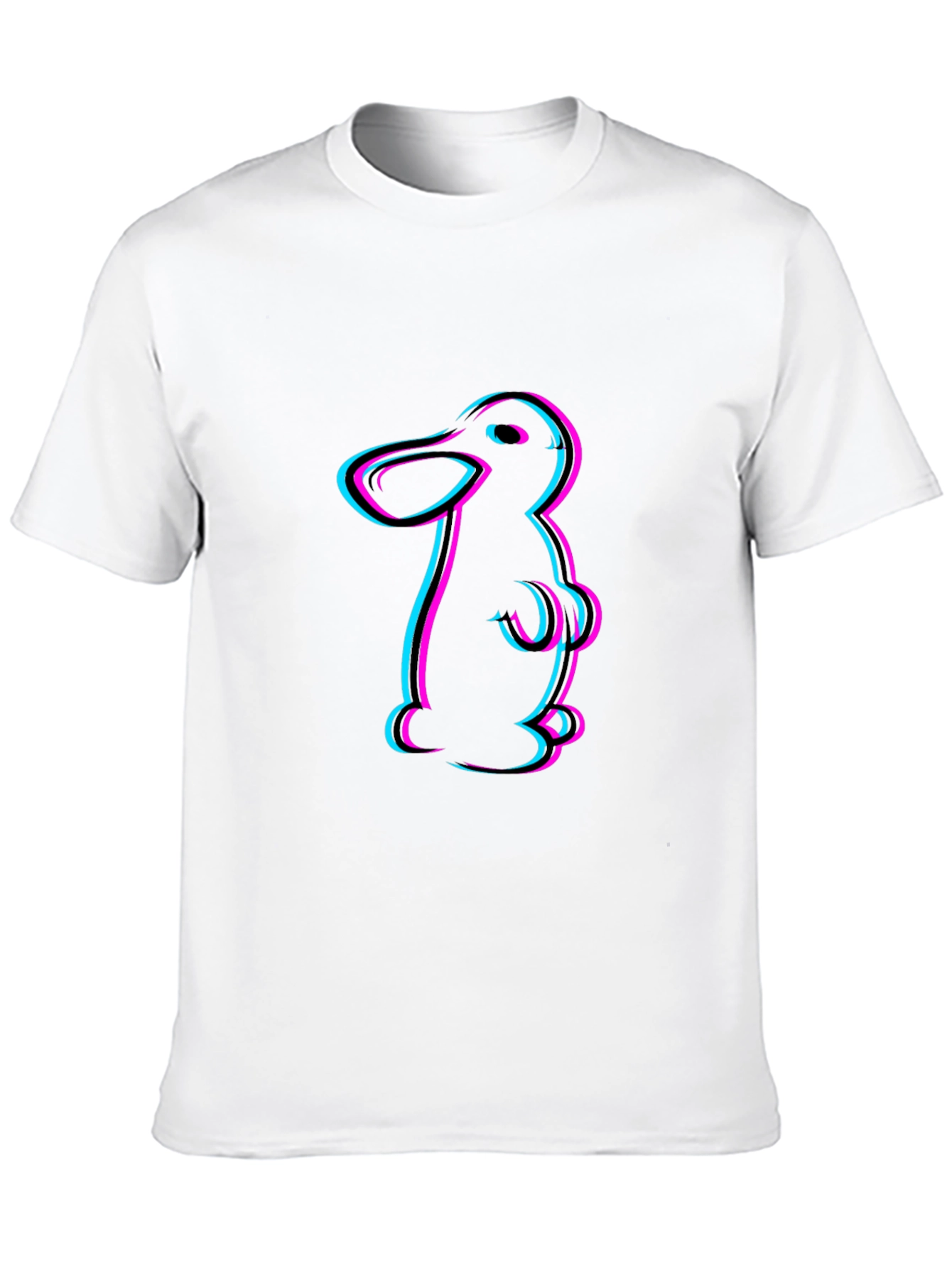 Cool Cartoon Duck Graphic Tee - Black